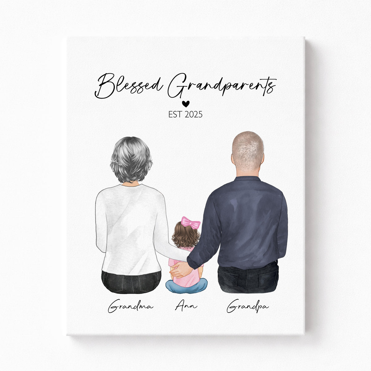 Blessed Grandparents & Grandkids Wall Art | Grandparent Gift
