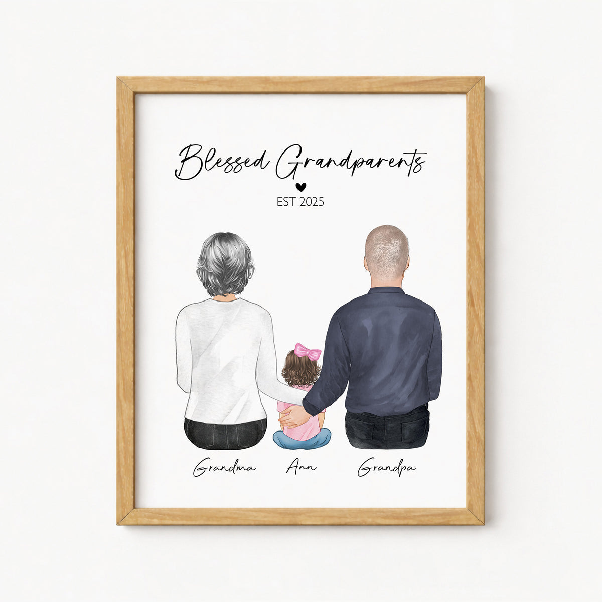 Blessed Grandparents & Grandkids Wall Art | Grandparent Gift