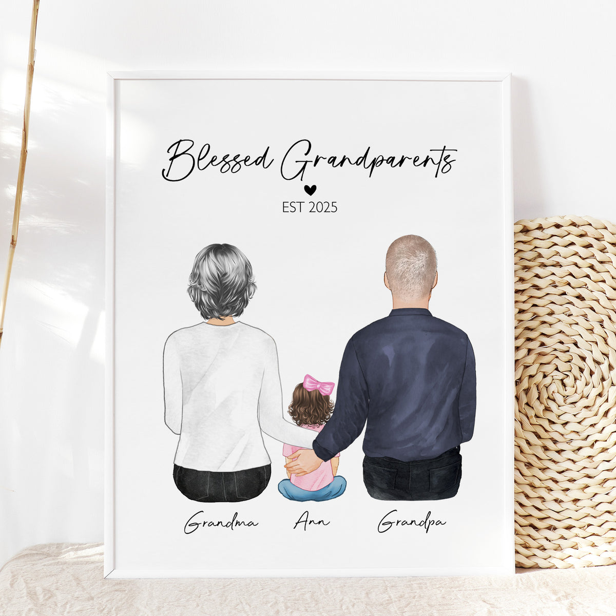 Blessed Grandparents & Grandkids Wall Art | Grandparent Gift