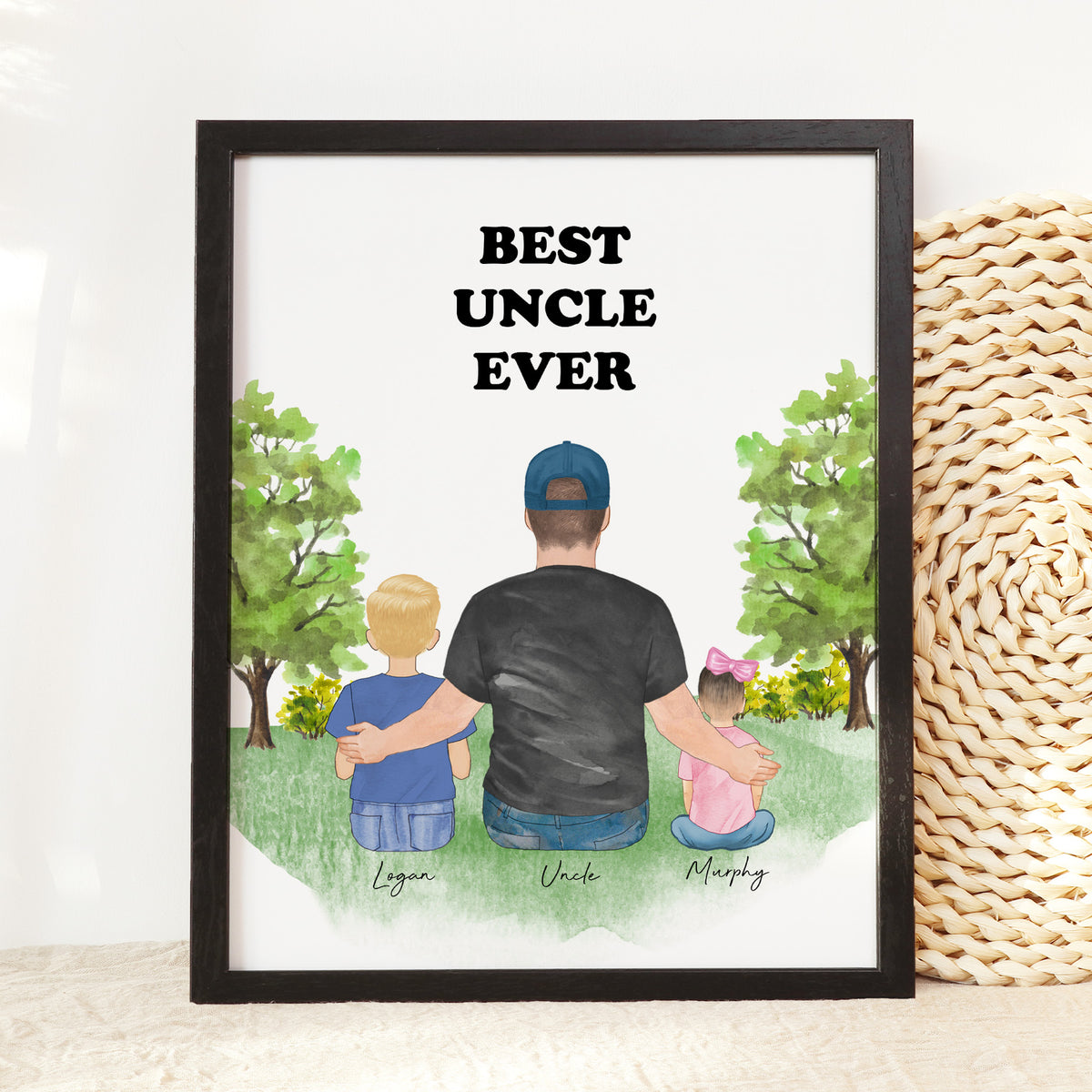 Custom Uncle & Niece Nephew Wall Art | Gift for Uncle