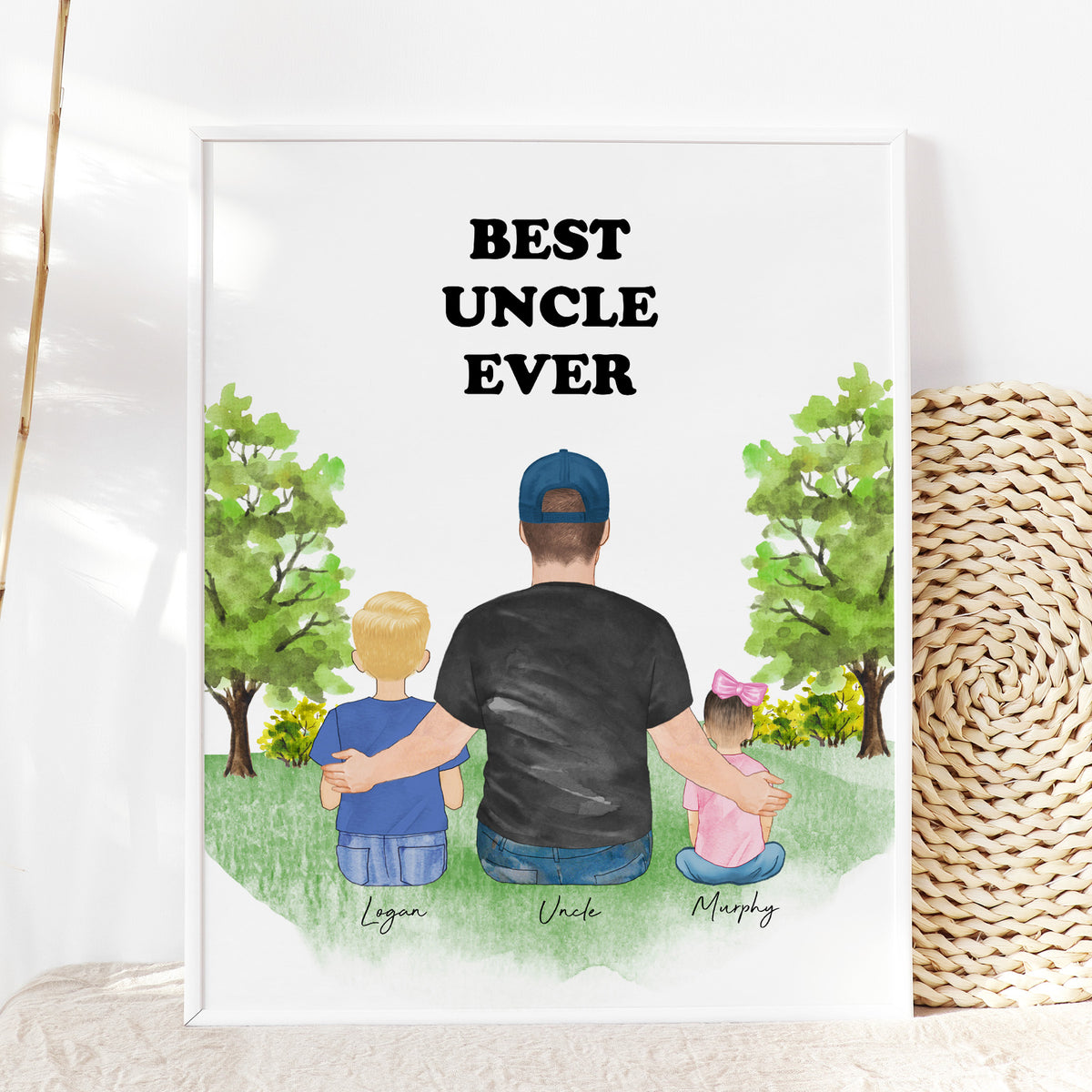 Custom Uncle & Niece Nephew Wall Art | Gift for Uncle