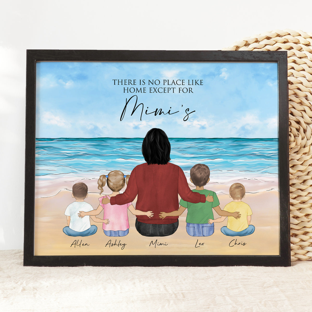 Custom Mimi & Grandkids Portrait | Birthday Gift for Mimi
