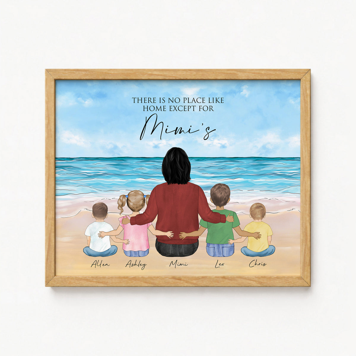 Custom Mimi & Grandkids Portrait | Birthday Gift for Mimi