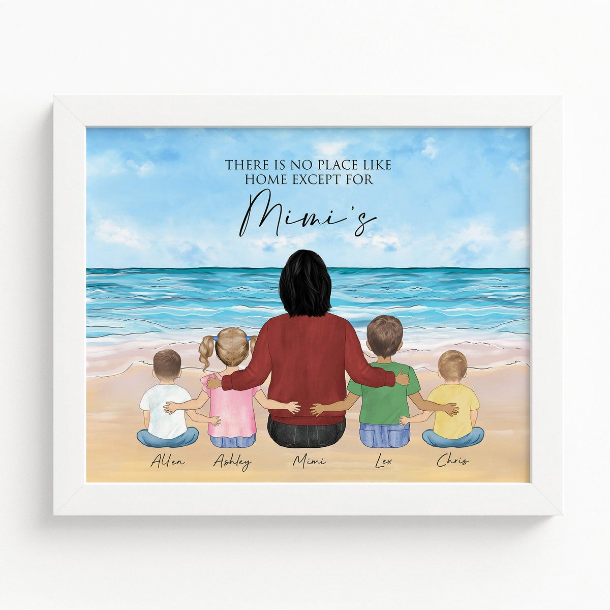 Custom Mimi & Grandkids Portrait | Birthday Gift for Mimi