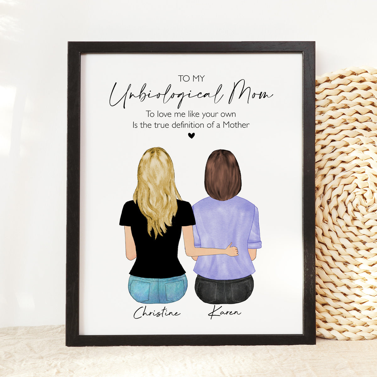Custom Bonus Mom Portrait | Personalized Stepmom Gift