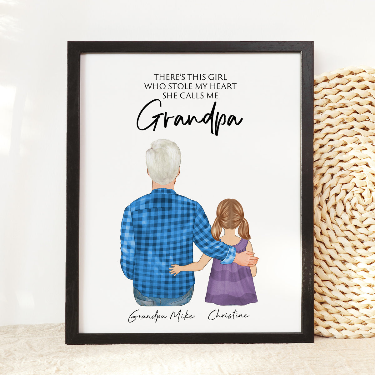 Personalized Grandpa & Granddaughter Wall Art | Grandpa Gifts