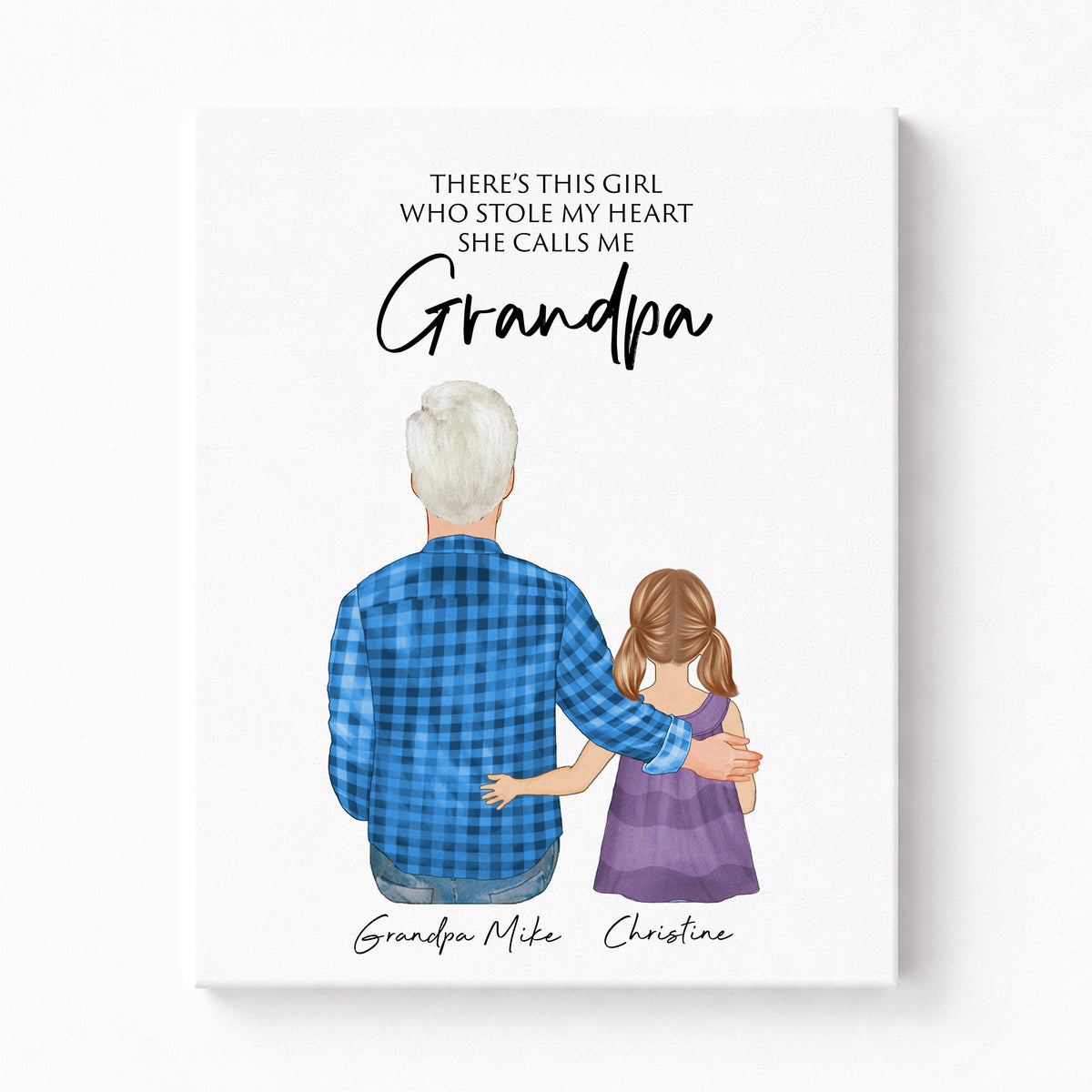 Personalized Grandpa & Granddaughter Wall Art | Grandpa Gifts