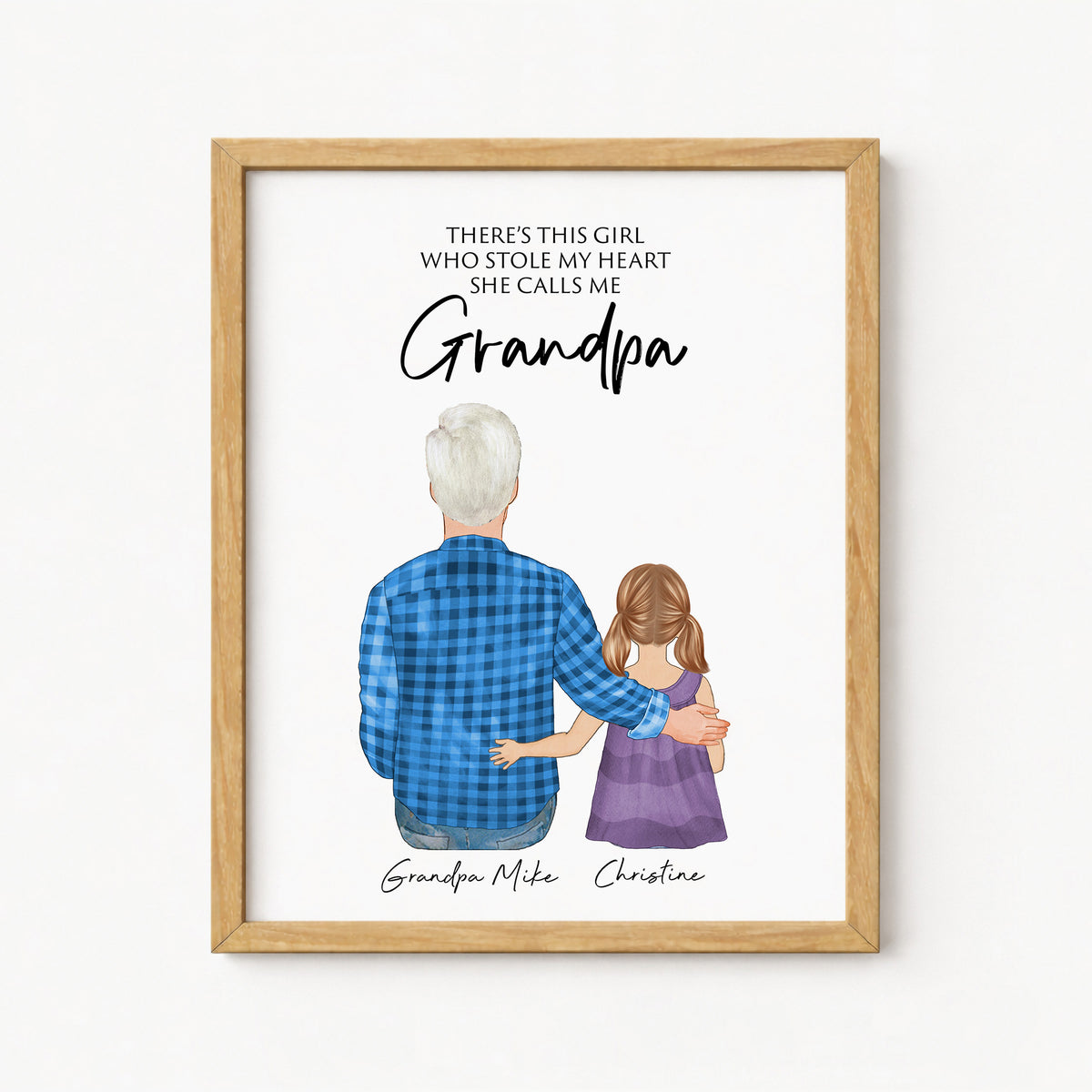 Personalized Grandpa & Granddaughter Wall Art | Grandpa Gifts