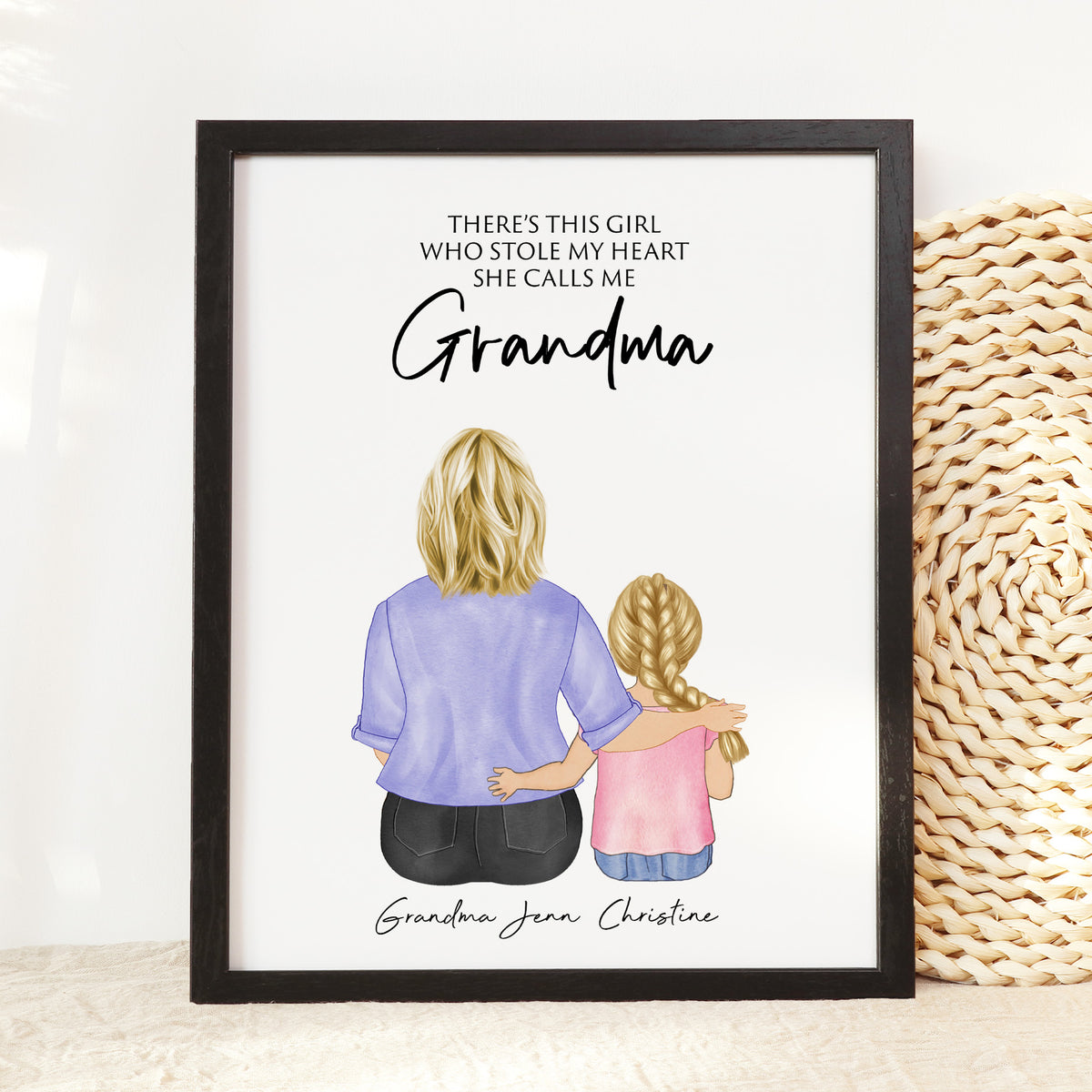 Custom Grandma & Granddaughter Wall Art | Gift for Grandma