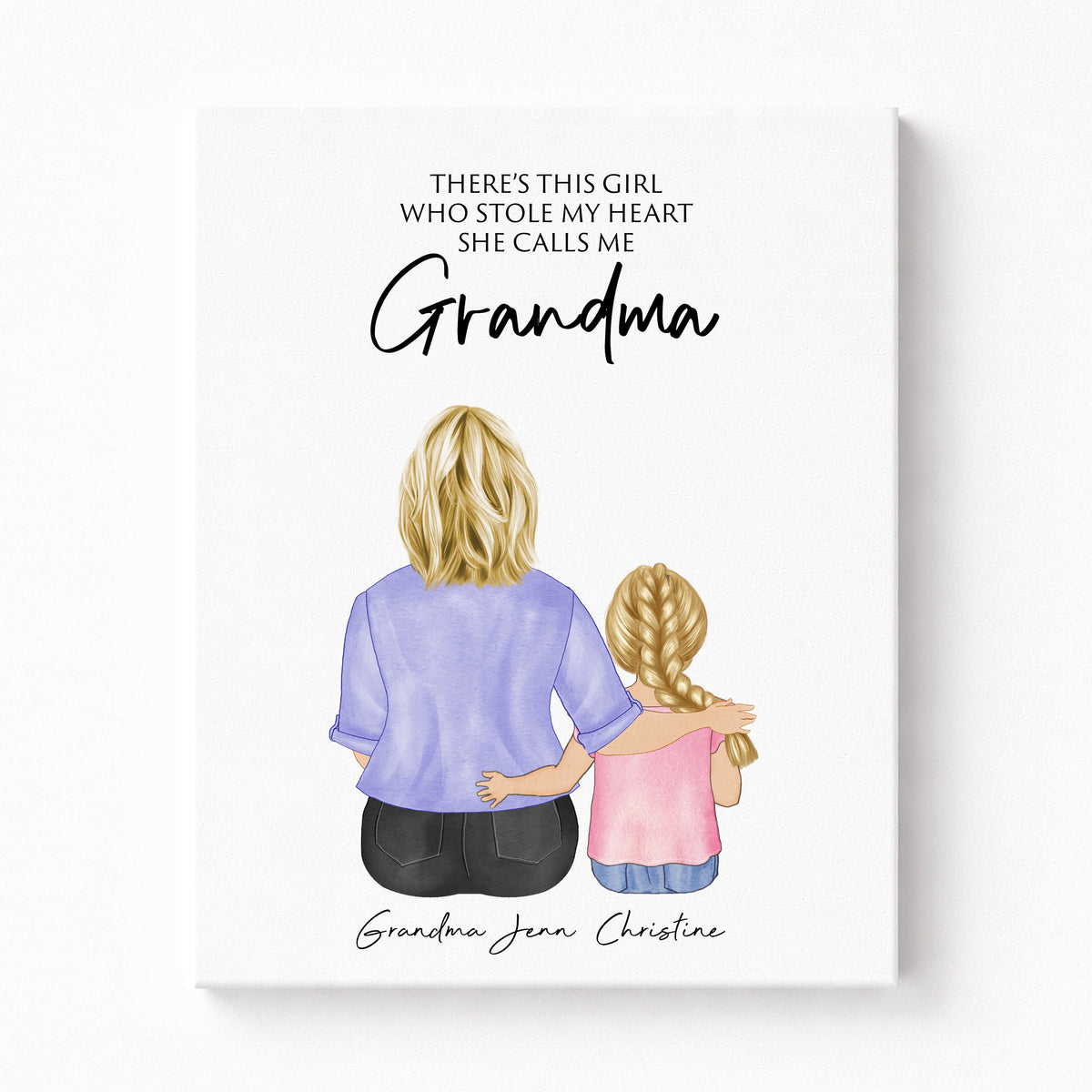 Custom Grandma & Granddaughter Wall Art | Gift for Grandma