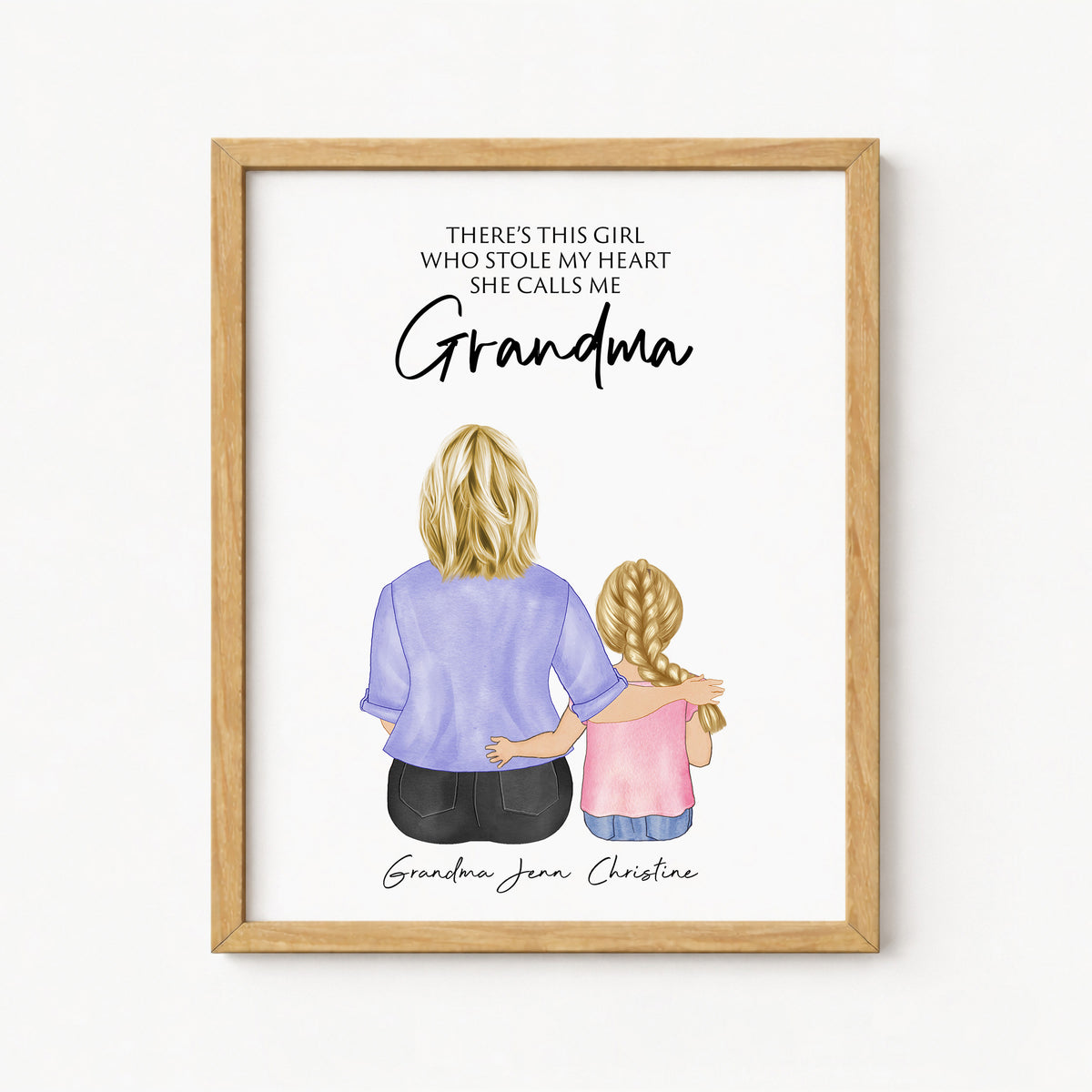 Custom Grandma & Granddaughter Wall Art | Gift for Grandma