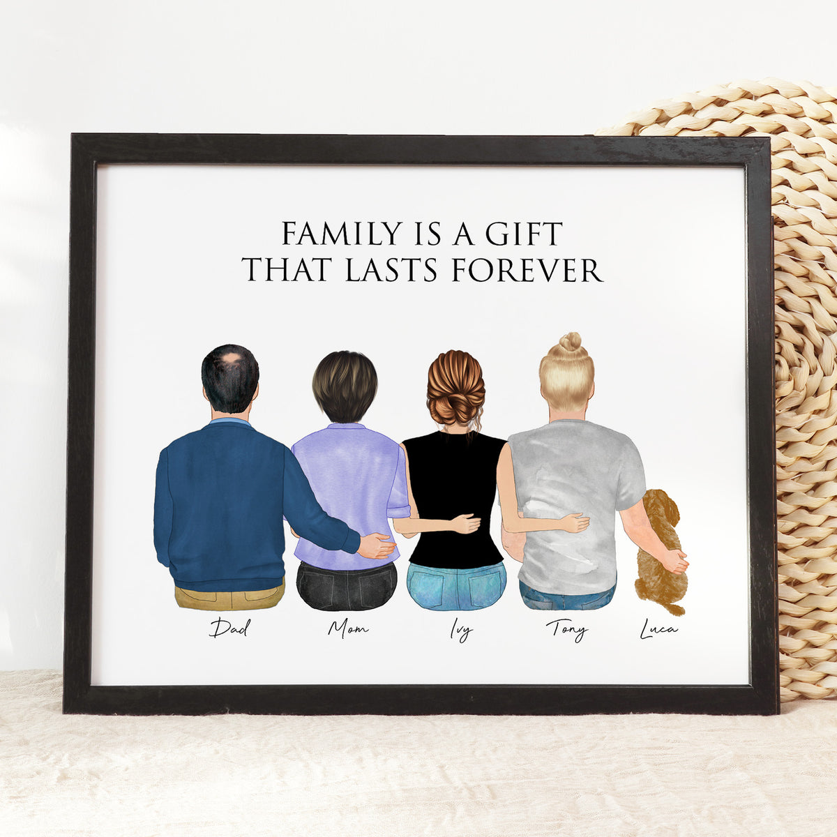 Custom Family Portrait | 'Family is a Gift That Lasts Forever'