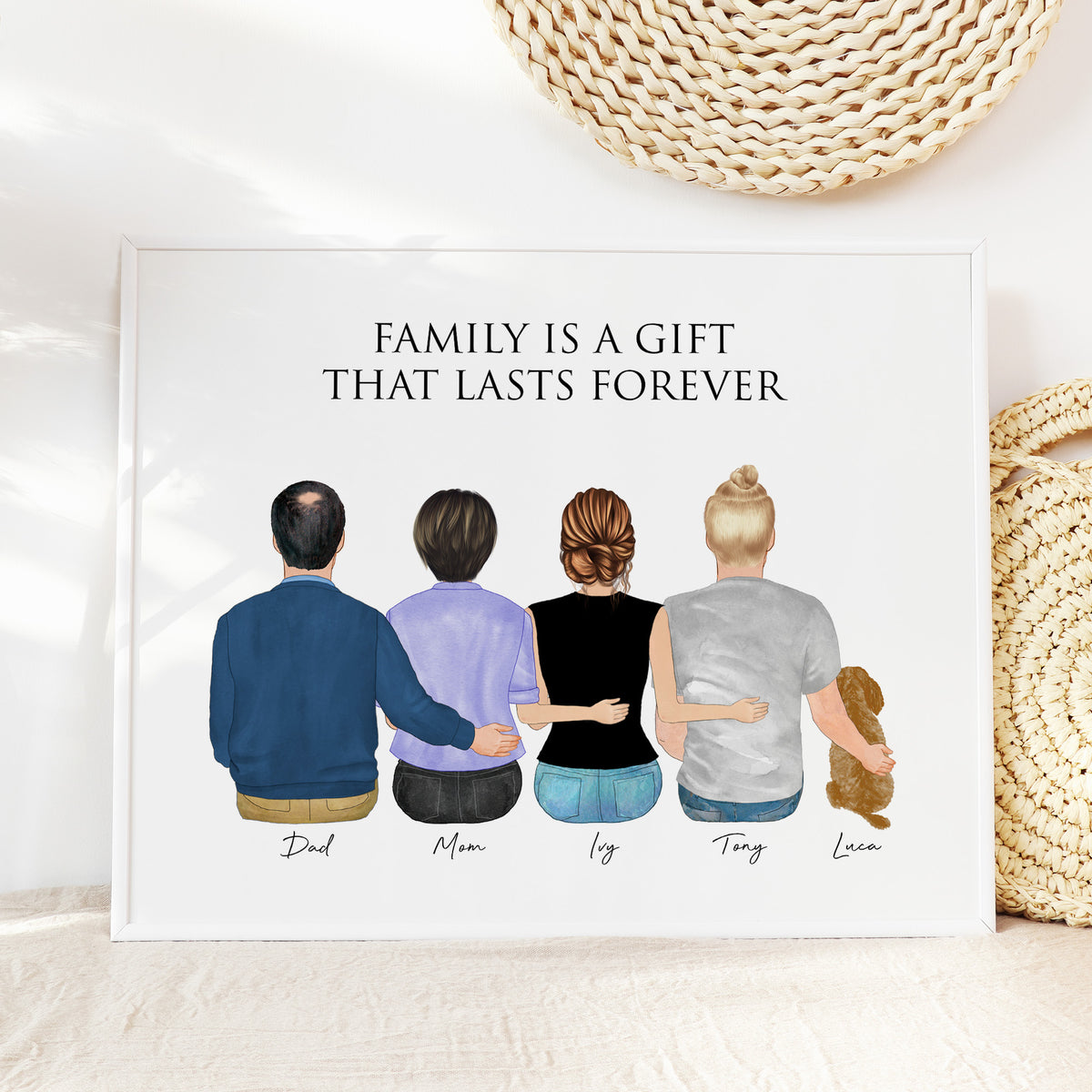 Custom Family Portrait | 'Family is a Gift That Lasts Forever'