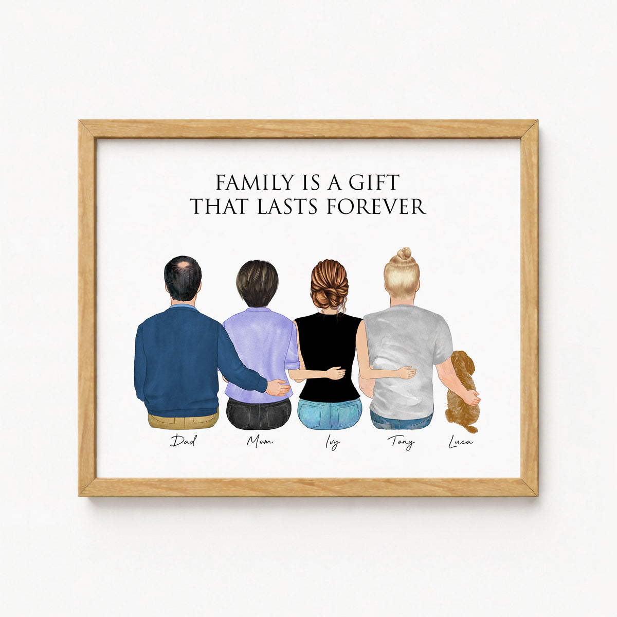 Custom Family Portrait | 'Family is a Gift That Lasts Forever'