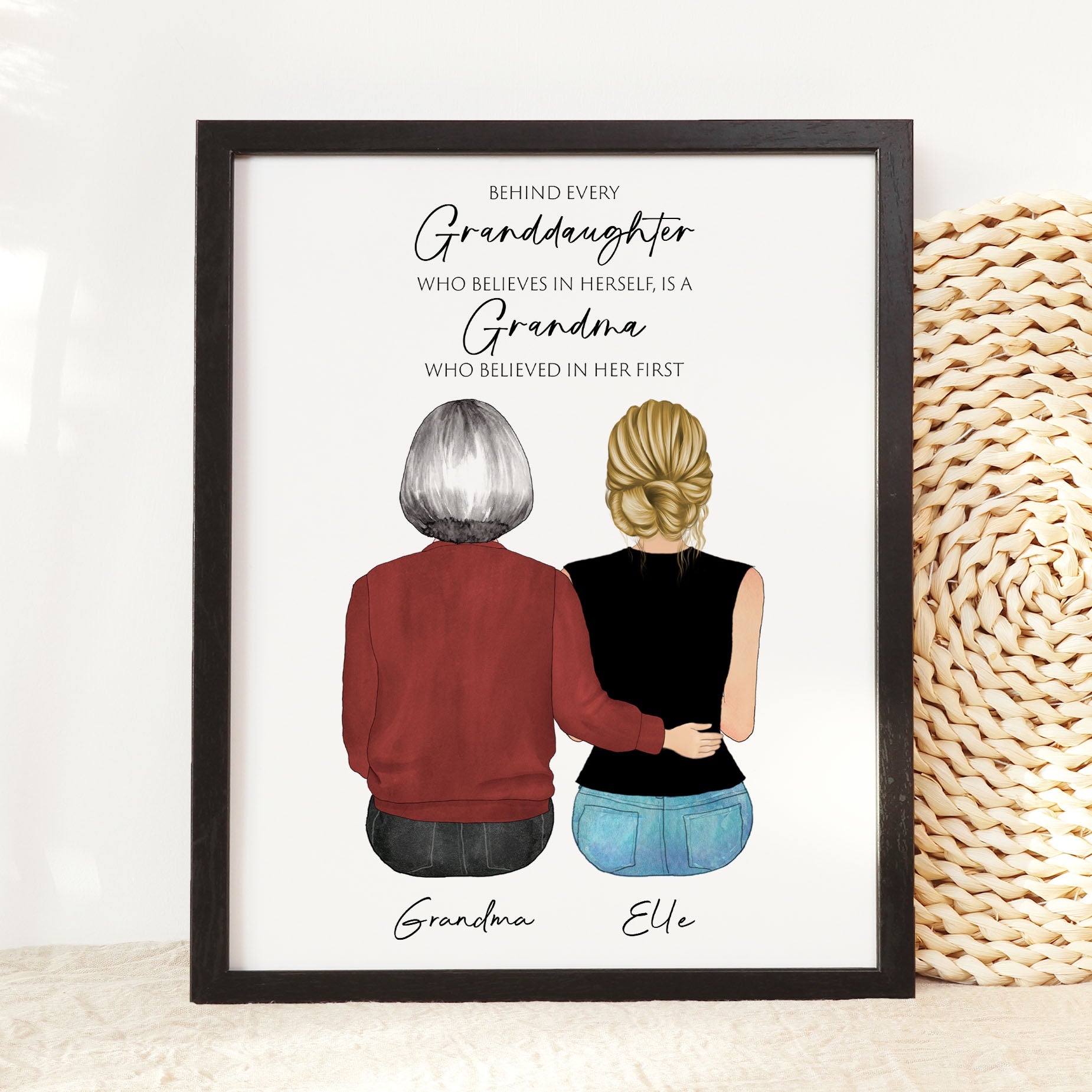 Custom Grandma and Granddaughter Portrait