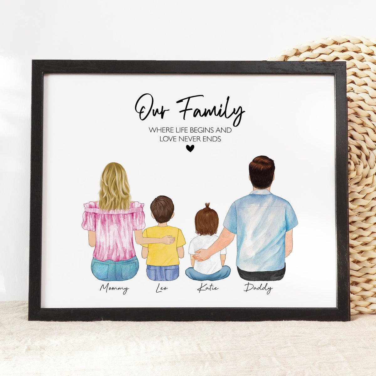 Custom Family Portrait | 'Our Family, Where Life Begins'