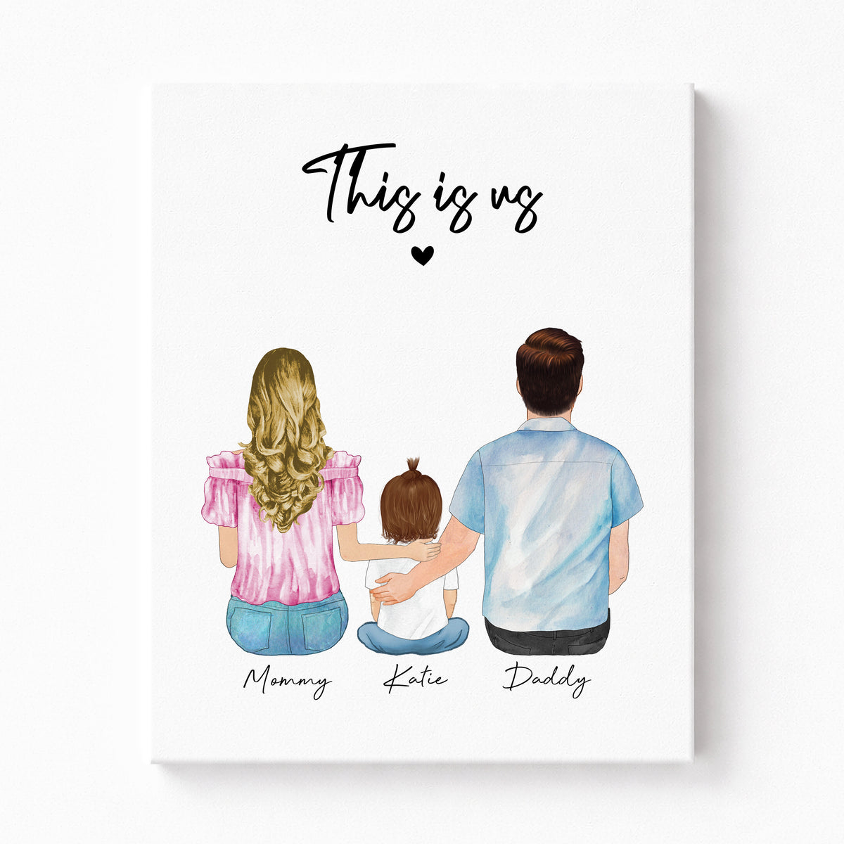Custom Mommy, Daddy & Baby Portrait | New Family Keepsake