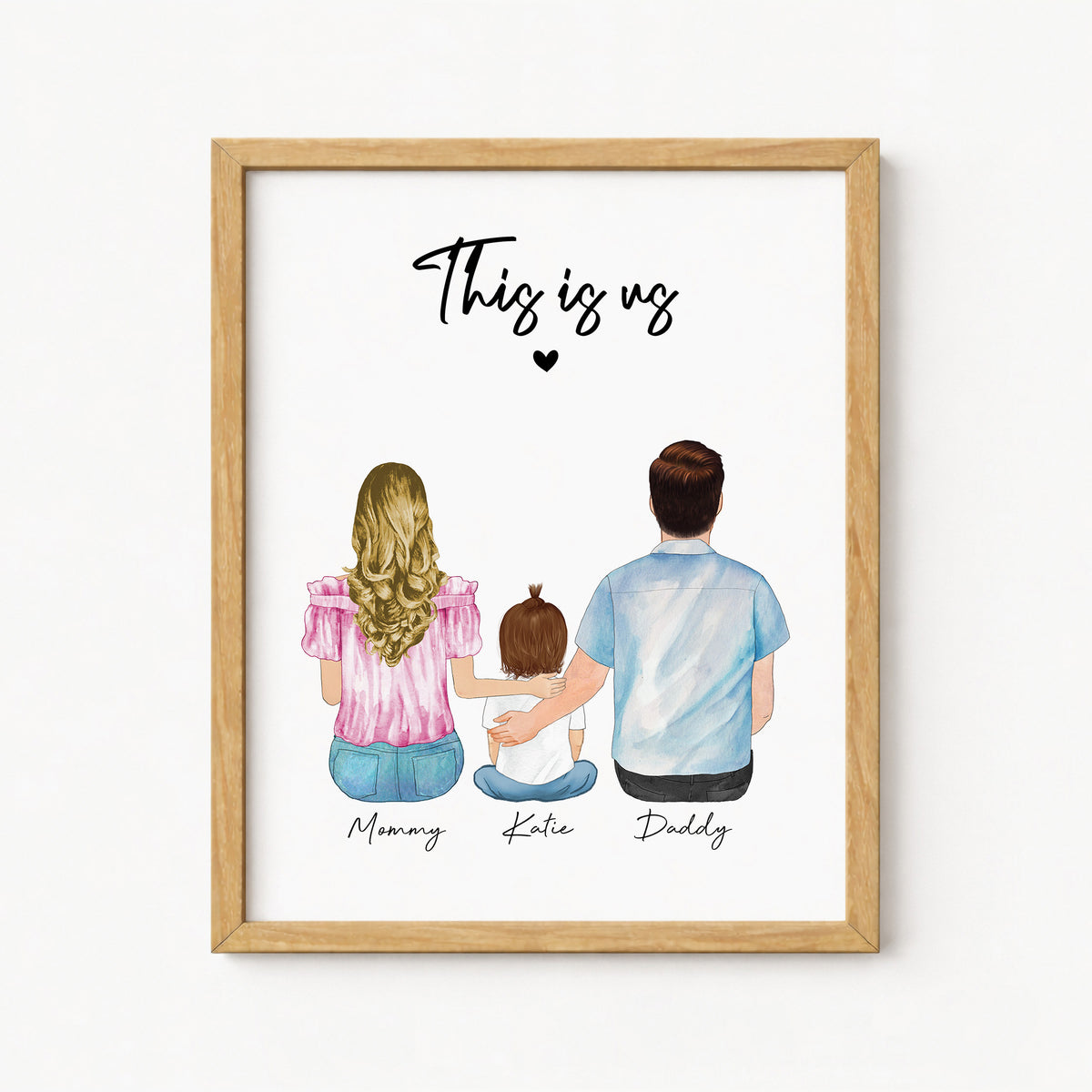 Custom Mommy, Daddy & Baby Portrait | New Family Keepsake