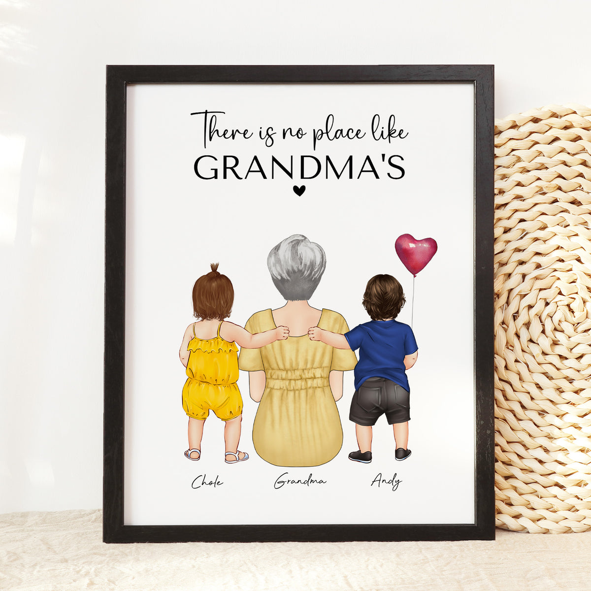 Custom Grandma & Grandchildren Wall Art | Gift for Grandma