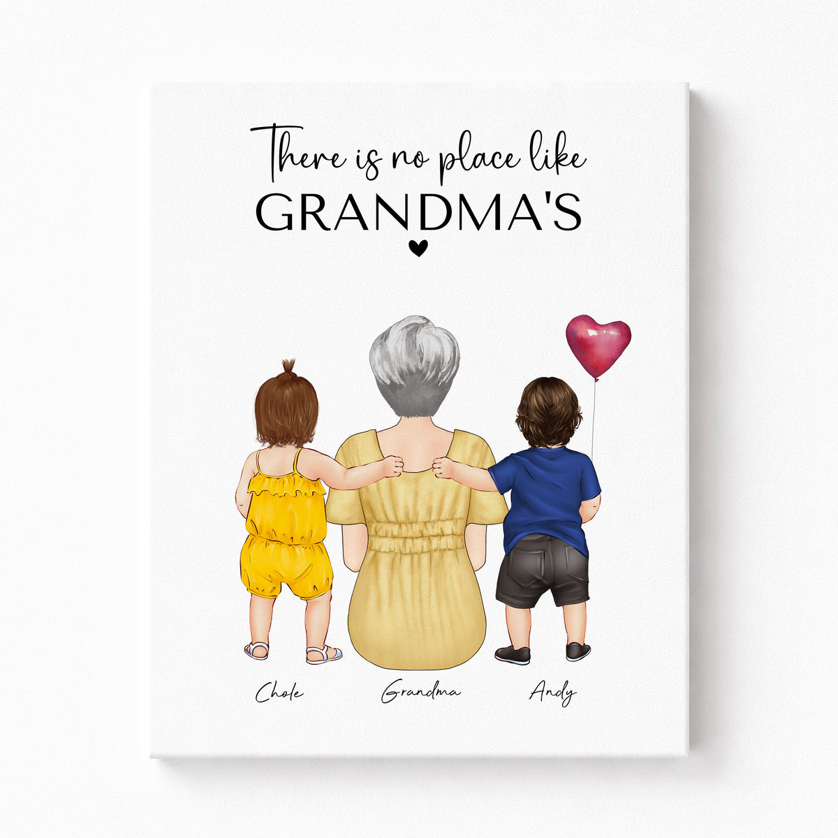 Custom Grandma & Grandchildren Wall Art | Gift for Grandma