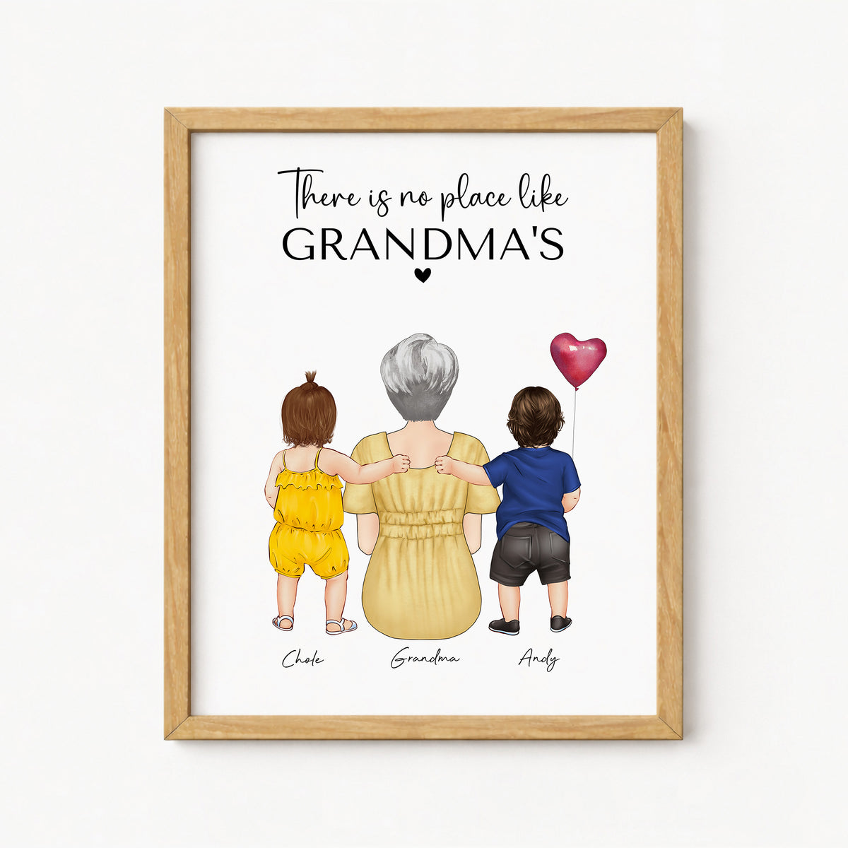Custom Grandma & Grandchildren Wall Art | Gift for Grandma