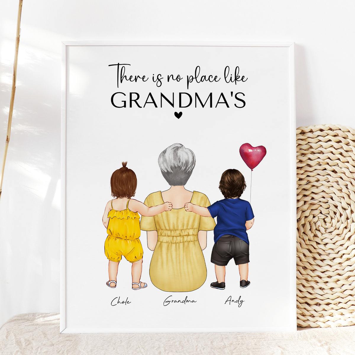 Custom Grandma & Grandchildren Wall Art | Gift for Grandma