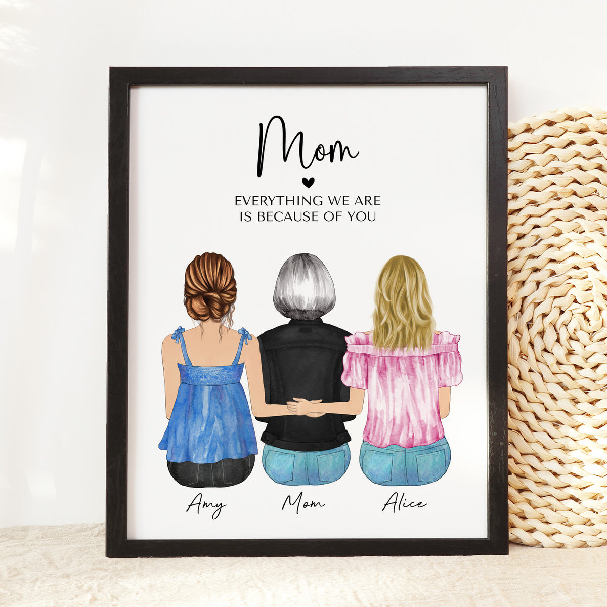 Custom Mother & Daughters Portrait | 'Everything We Are' Gift