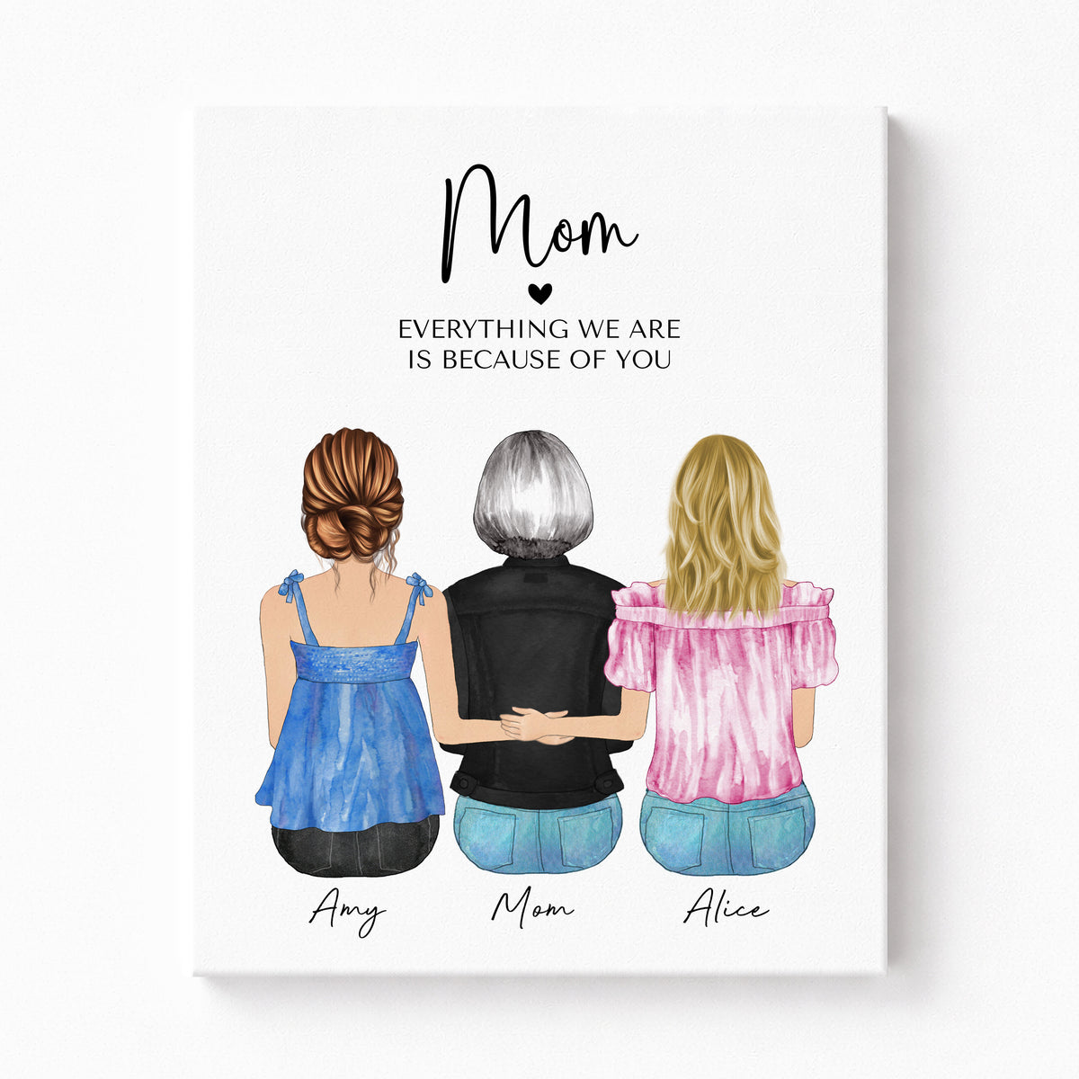 Custom Mother & Daughters Portrait | 'Everything We Are' Gift