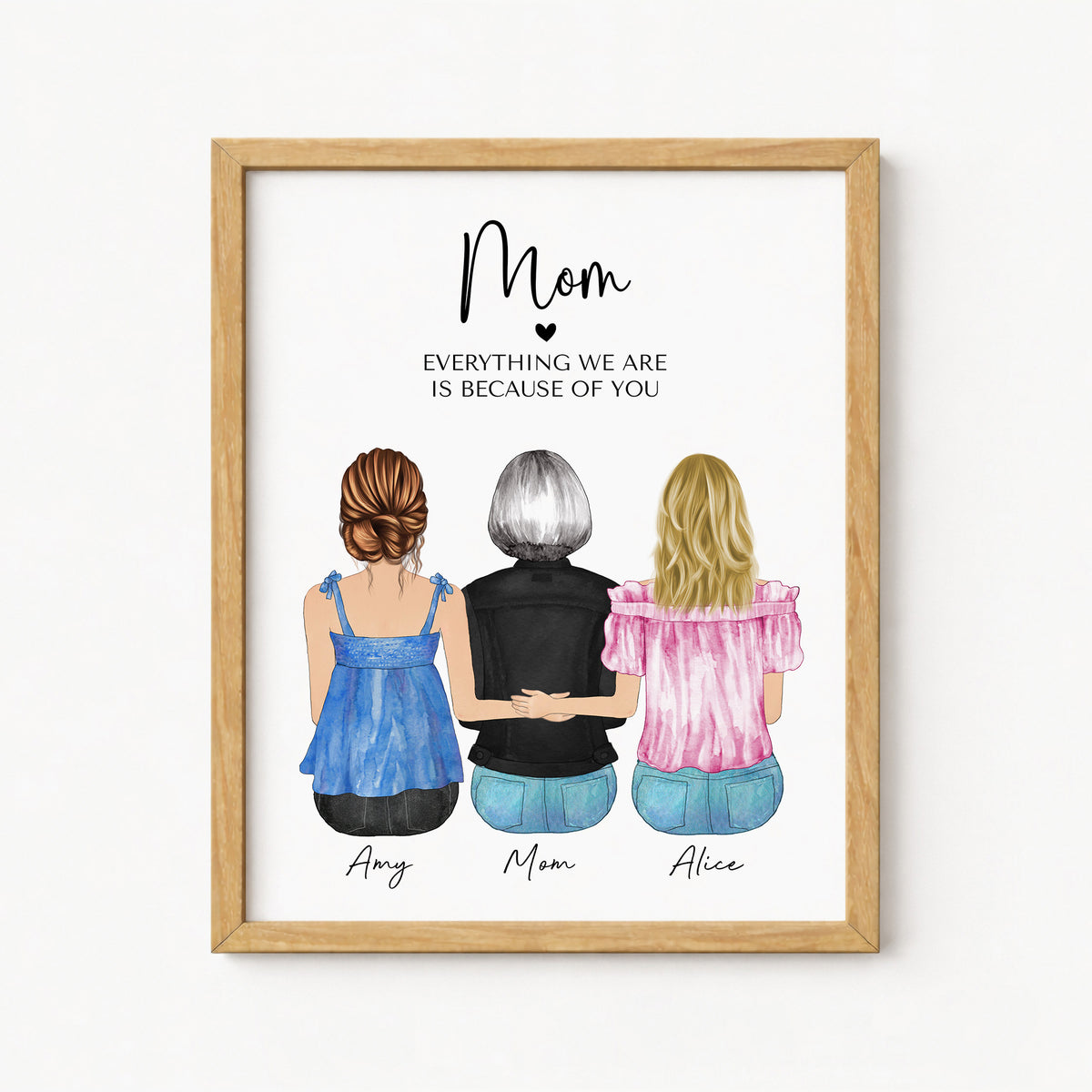Custom Mother & Daughters Portrait | 'Everything We Are' Gift