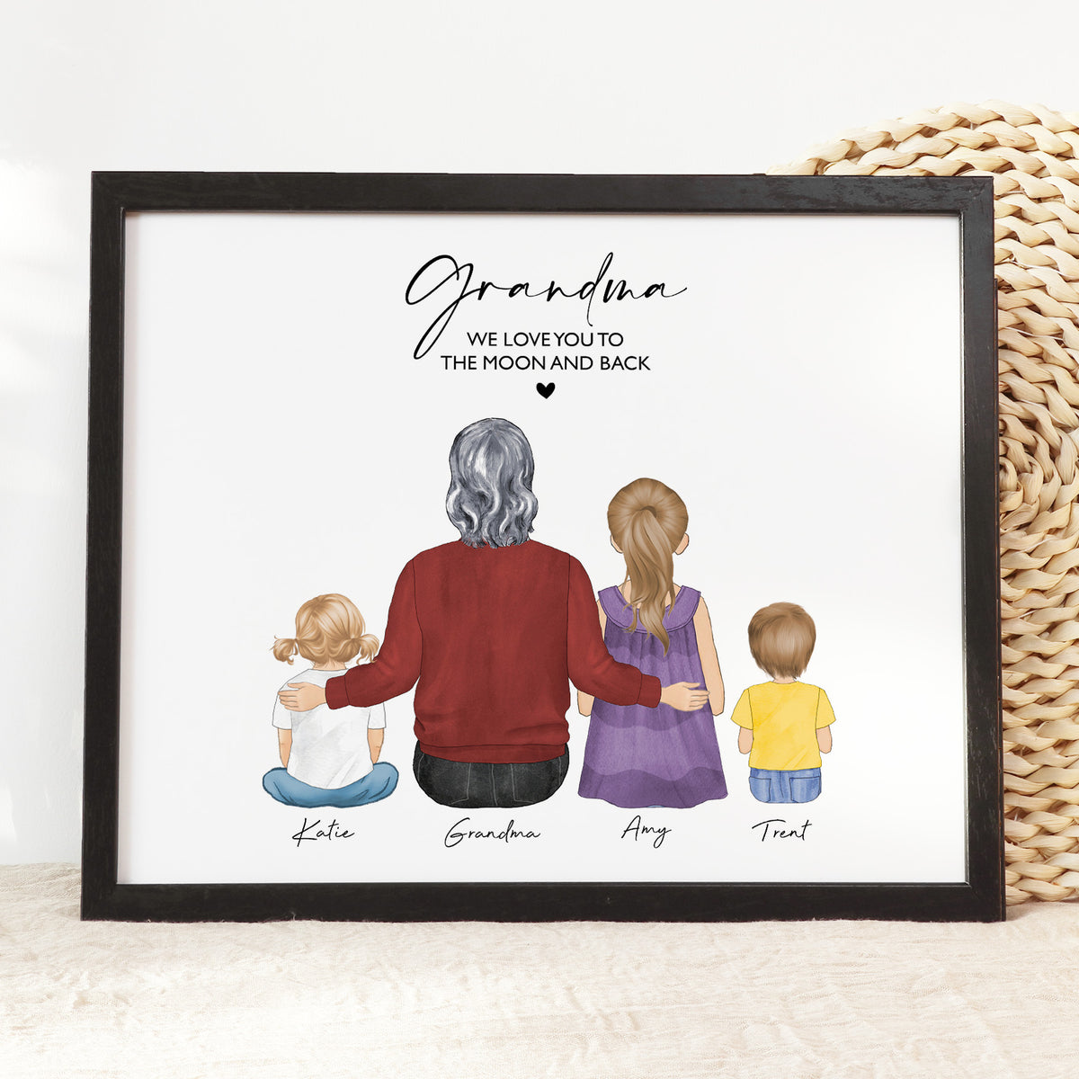 Personalized Grandma & Toddler Portrait | New Grandma Gift
