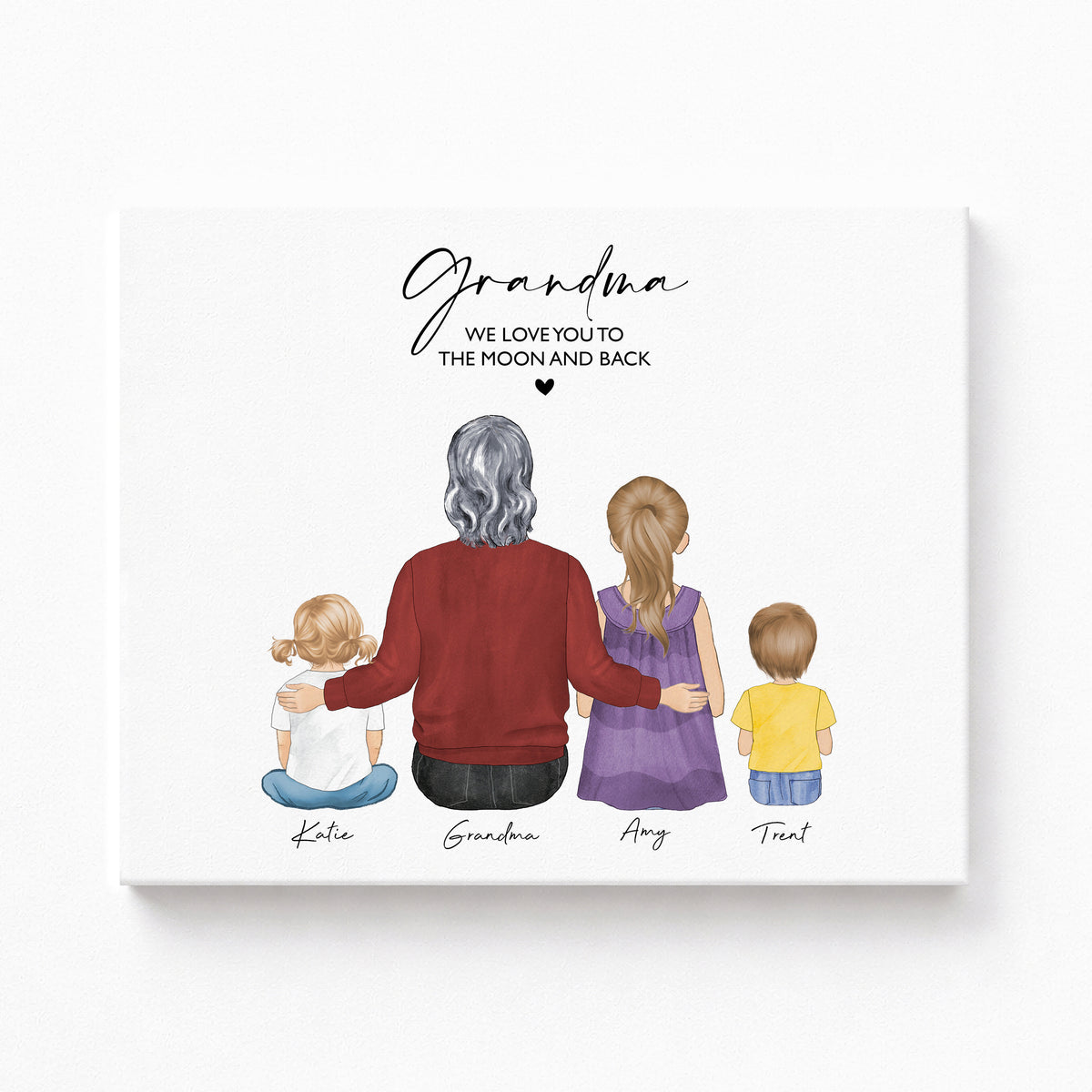 Personalized Grandma & Toddler Portrait | New Grandma Gift