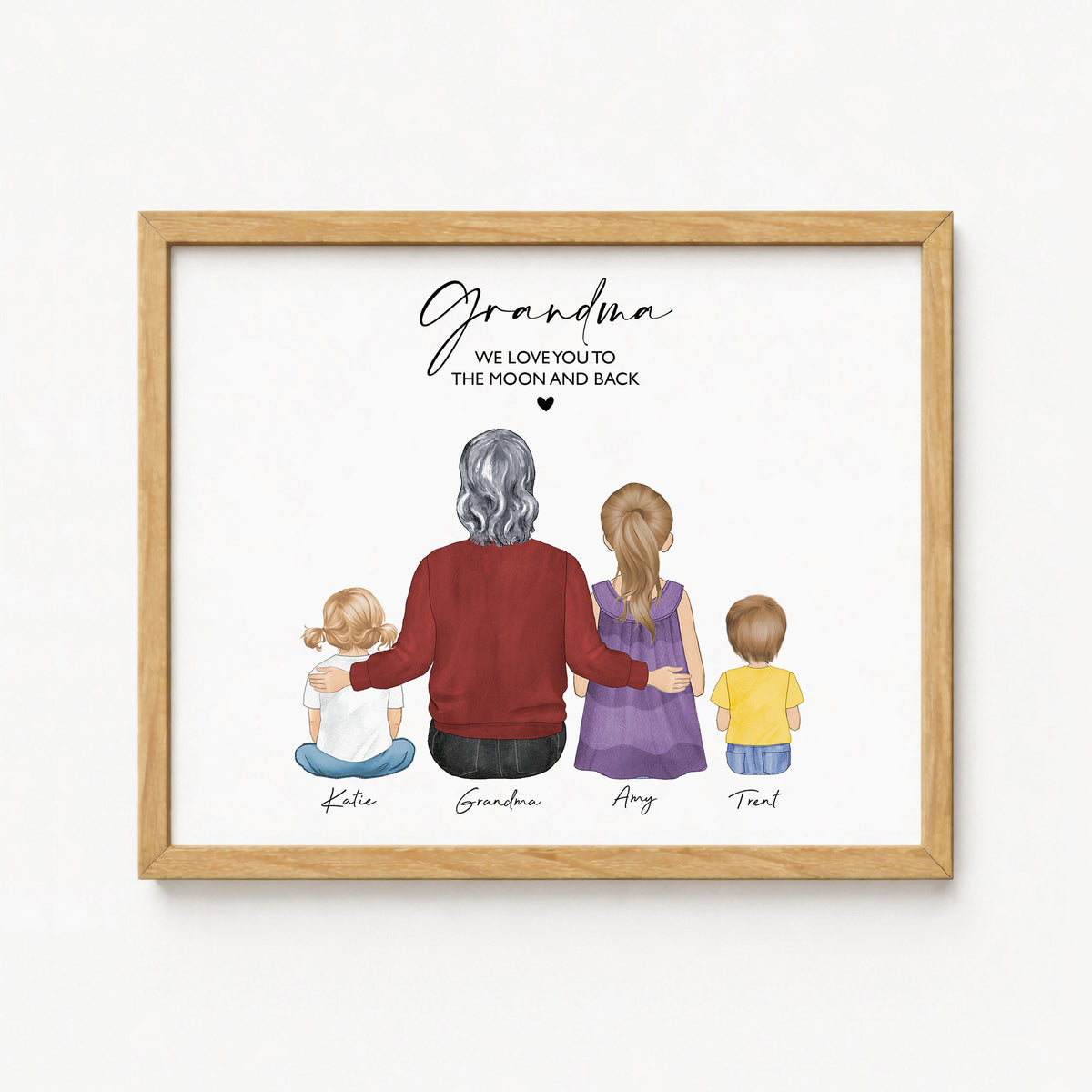 Personalized Grandma & Toddler Portrait | New Grandma Gift