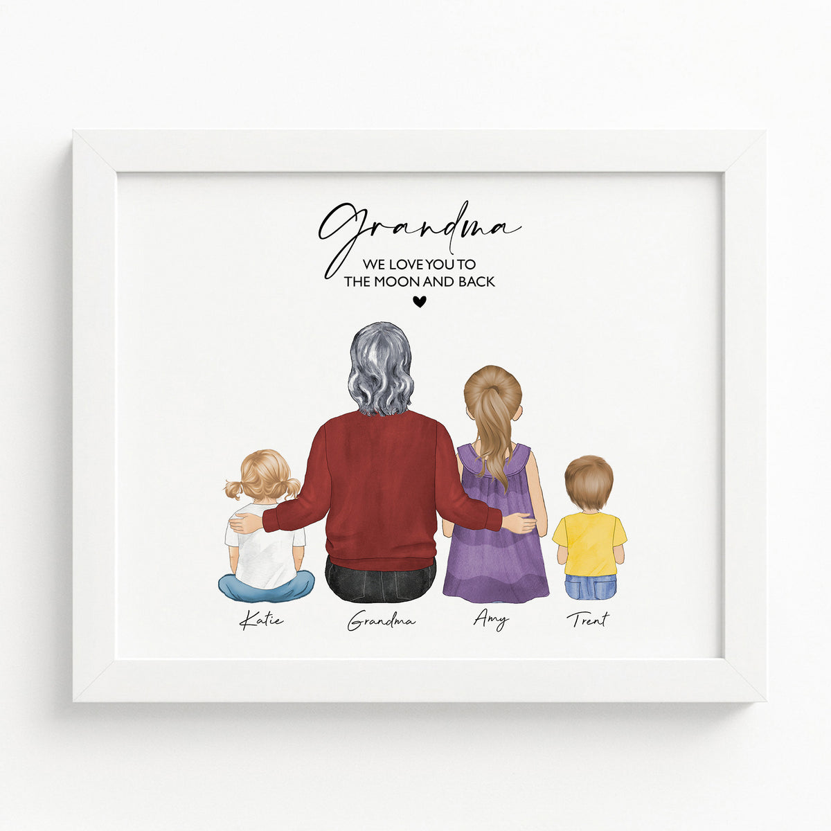 Personalized Grandma & Toddler Portrait | New Grandma Gift