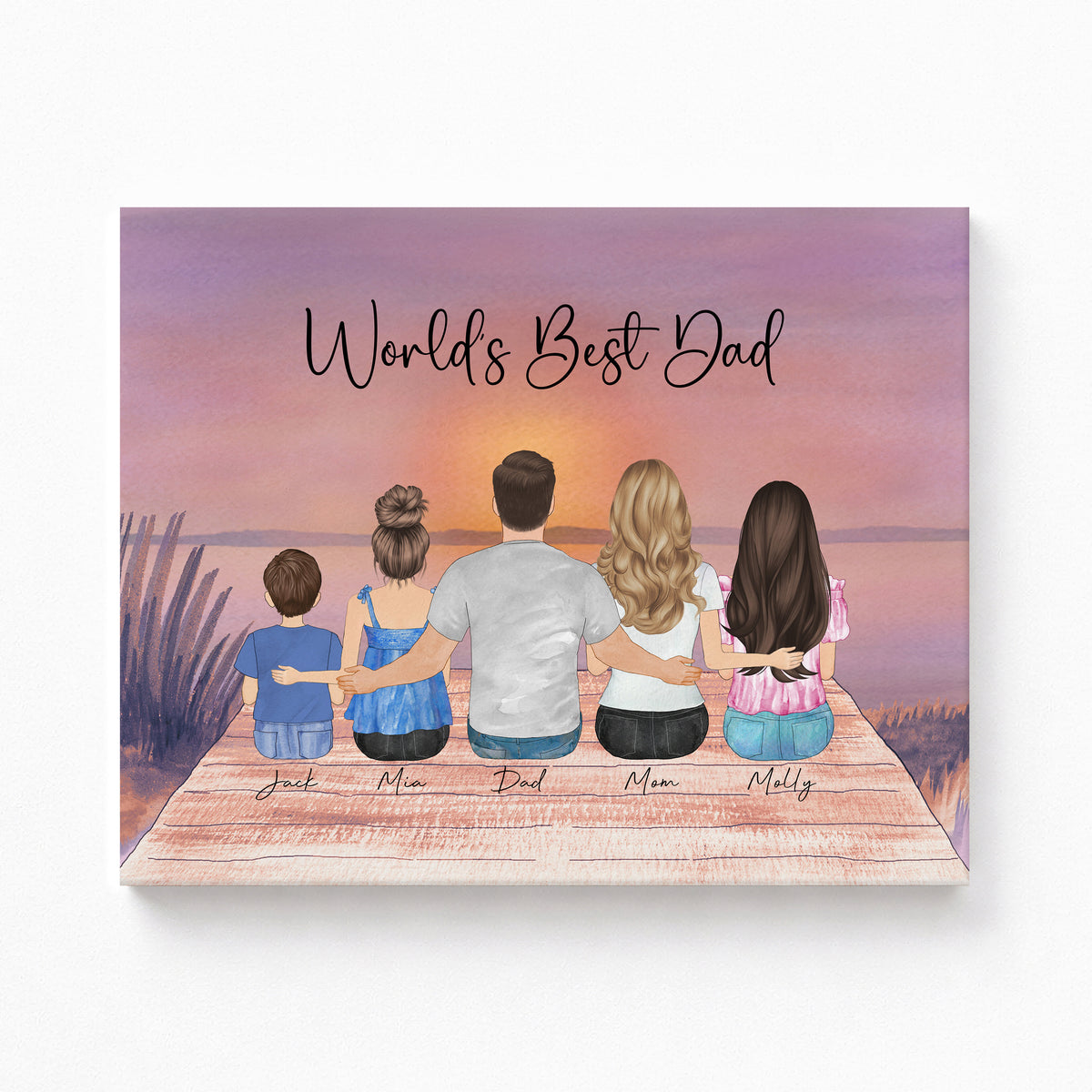 Best Dad Ever Family Portrait | Gift for Dad from Kids