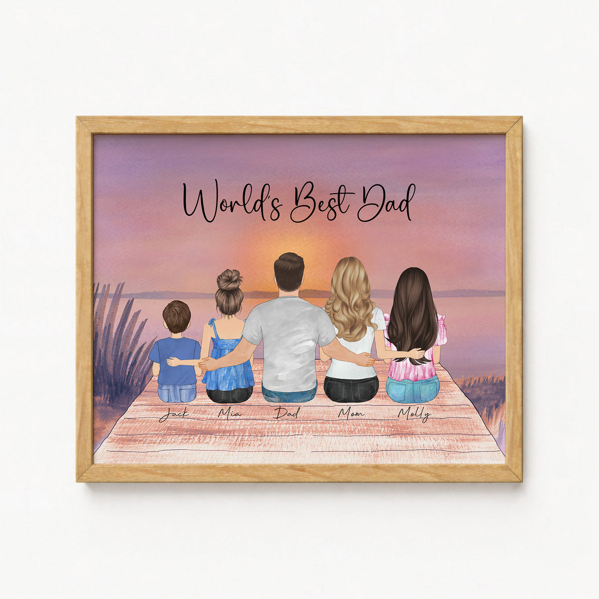 Best Dad Ever Family Portrait | Gift for Dad from Kids