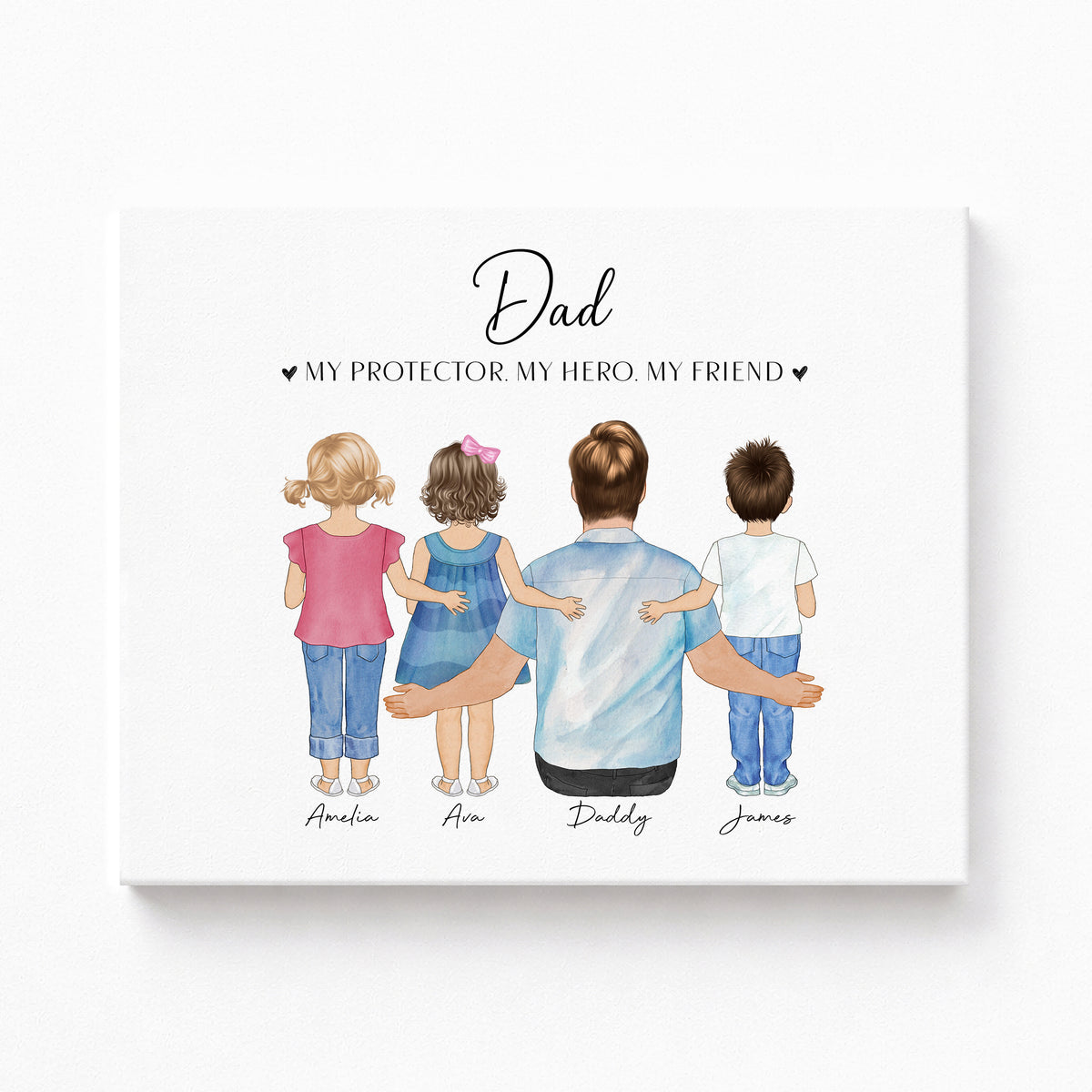 Custom Daddy & Toddler Wall Art | Father's Day Gift from Kids