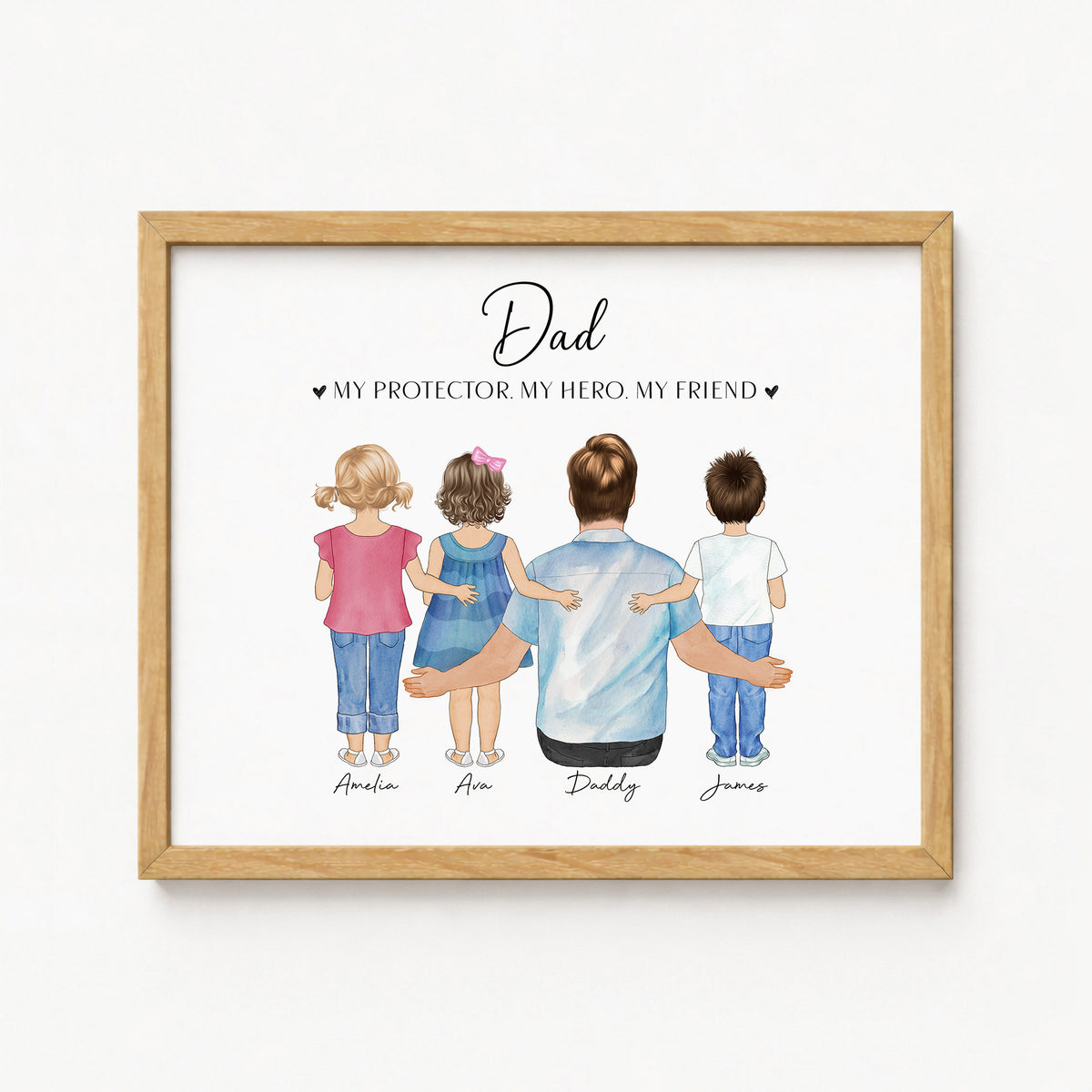 Custom Daddy & Toddler Wall Art | Father's Day Gift from Kids
