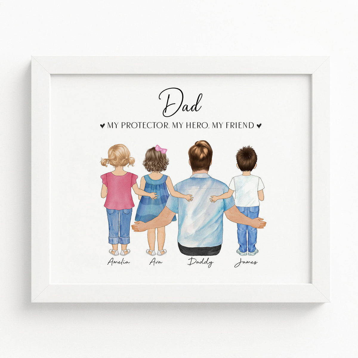 Custom Daddy & Toddler Wall Art | Father's Day Gift from Kids