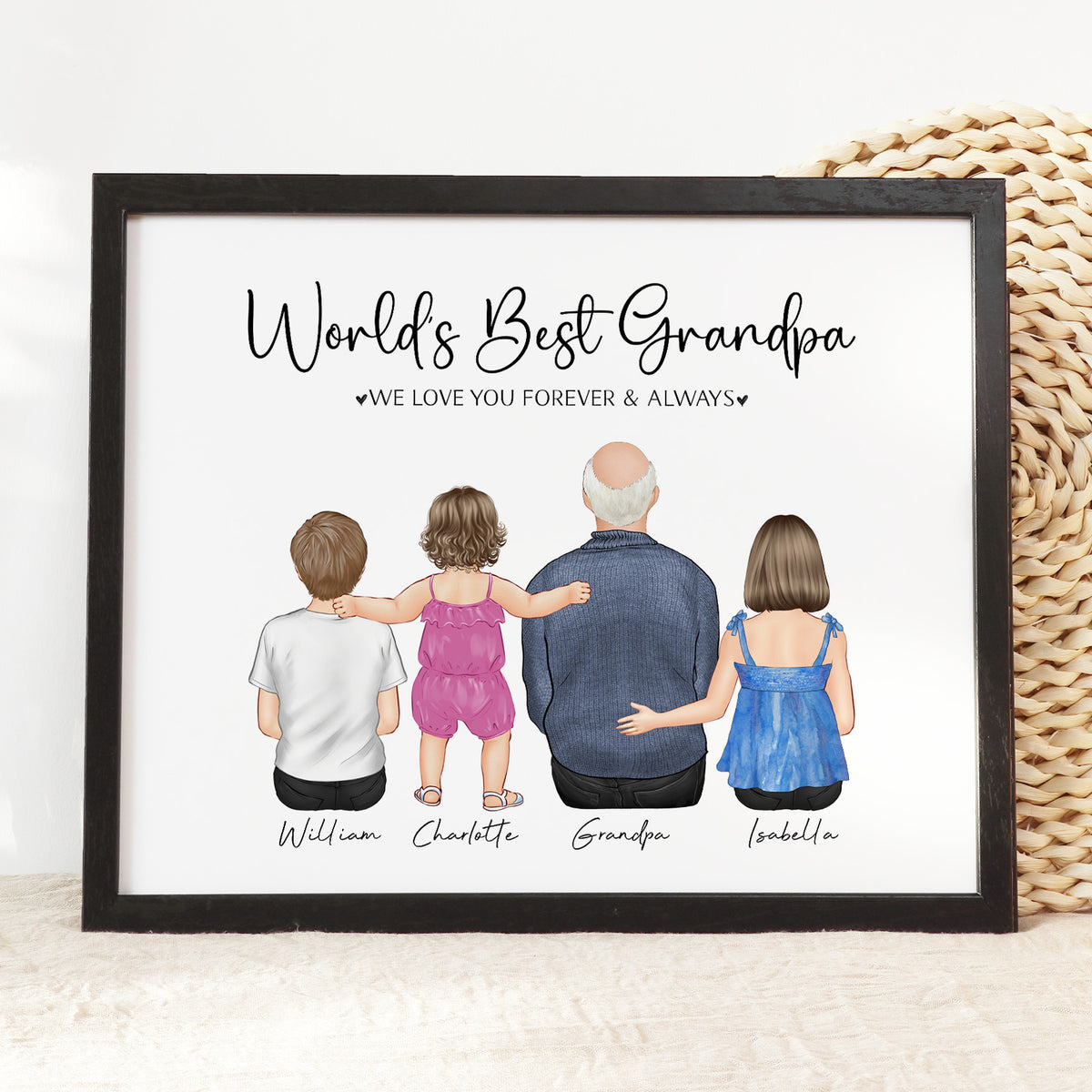 World's Best Grandpa Portrait | Grandpa Gift