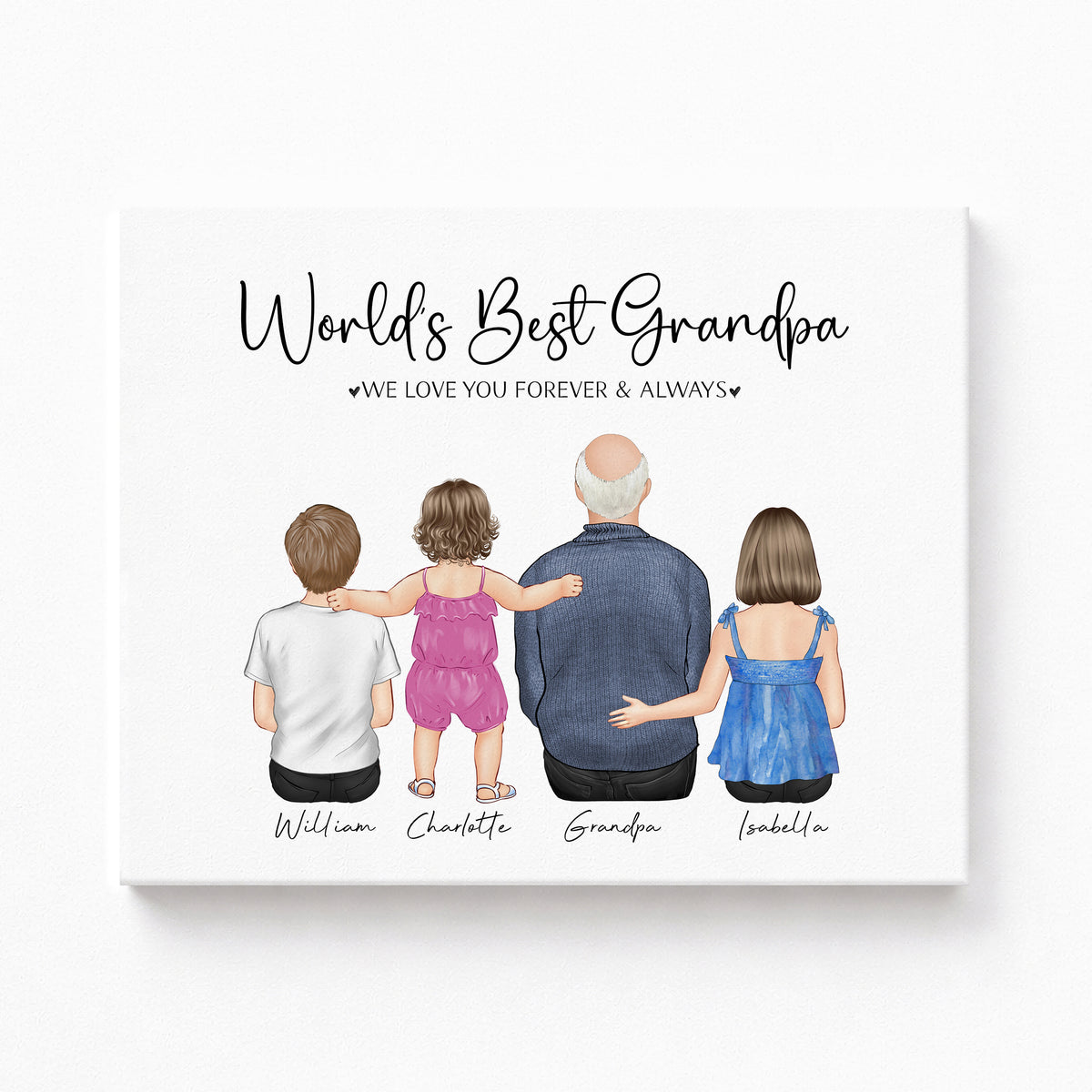 World's Best Grandpa Portrait | Grandpa Gift