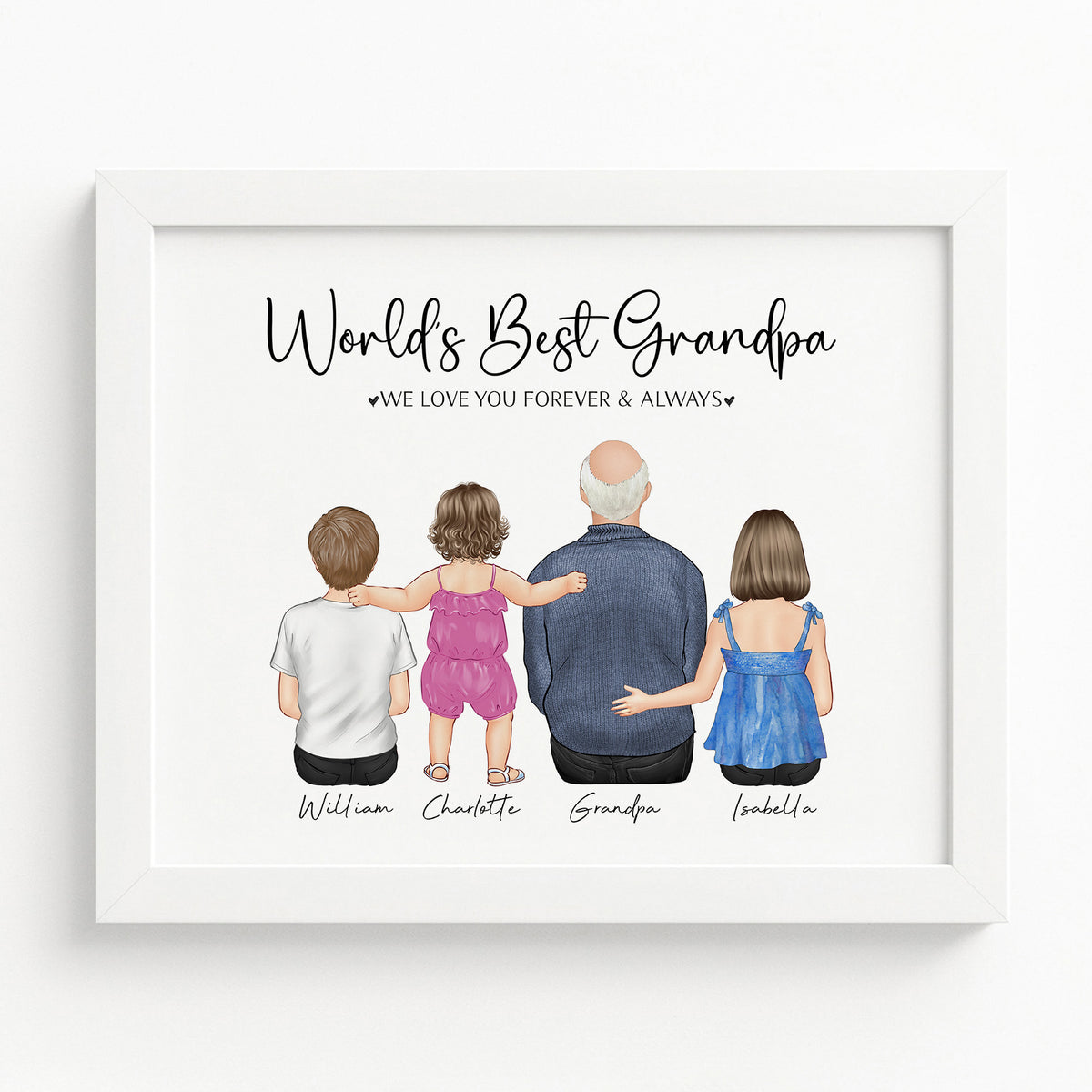 World's Best Grandpa Portrait | Grandpa Gift