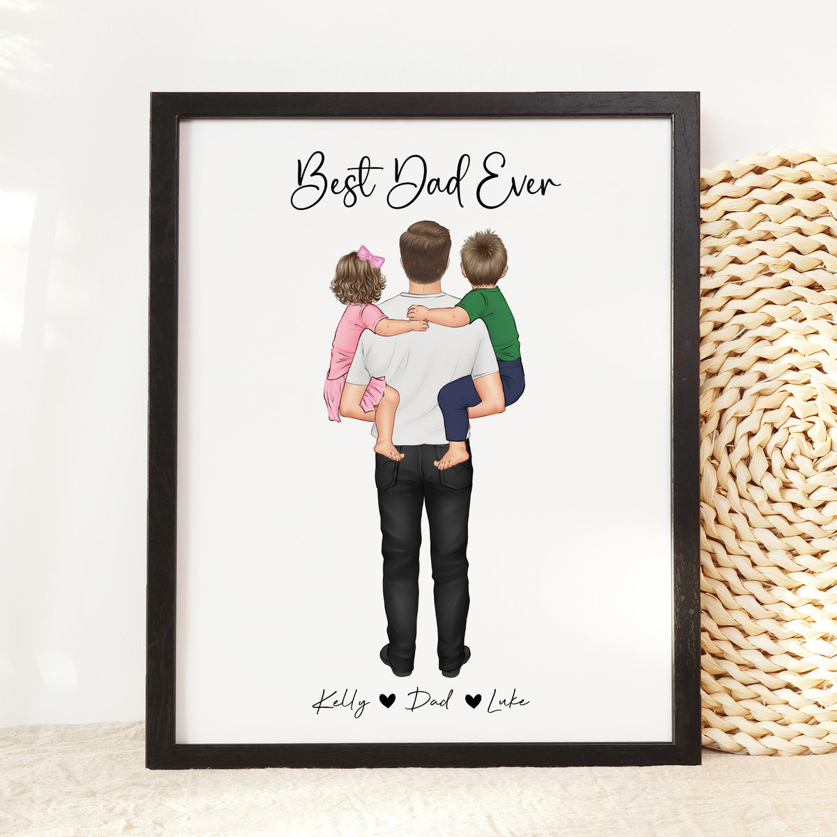 Custom Best Dad Ever Portrait | Father Gift from Kids