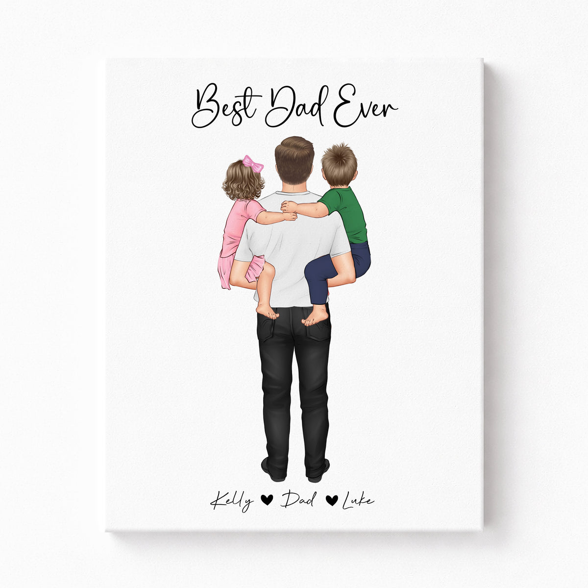 Custom Best Dad Ever Portrait | Father Gift from Kids