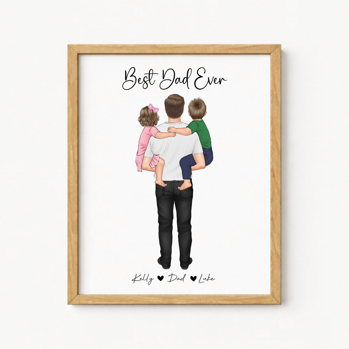 Custom Best Dad Ever Portrait | Father Gift from Kids