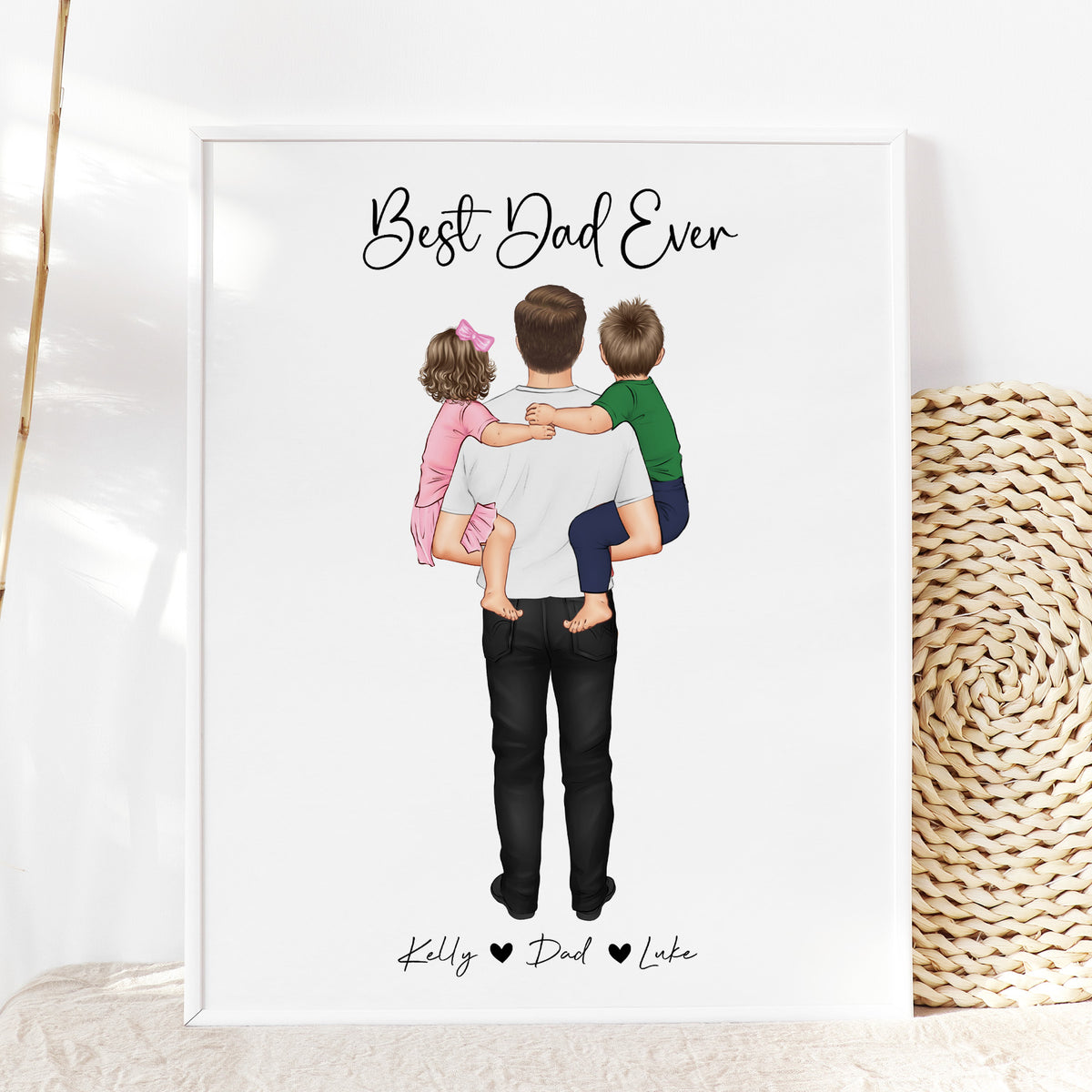 Custom Best Dad Ever Portrait | Father Gift from Kids