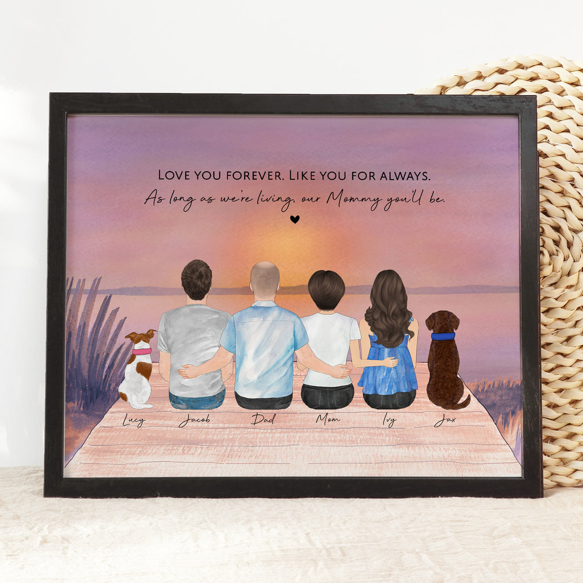 Custom Family Lake Sunset Portrait