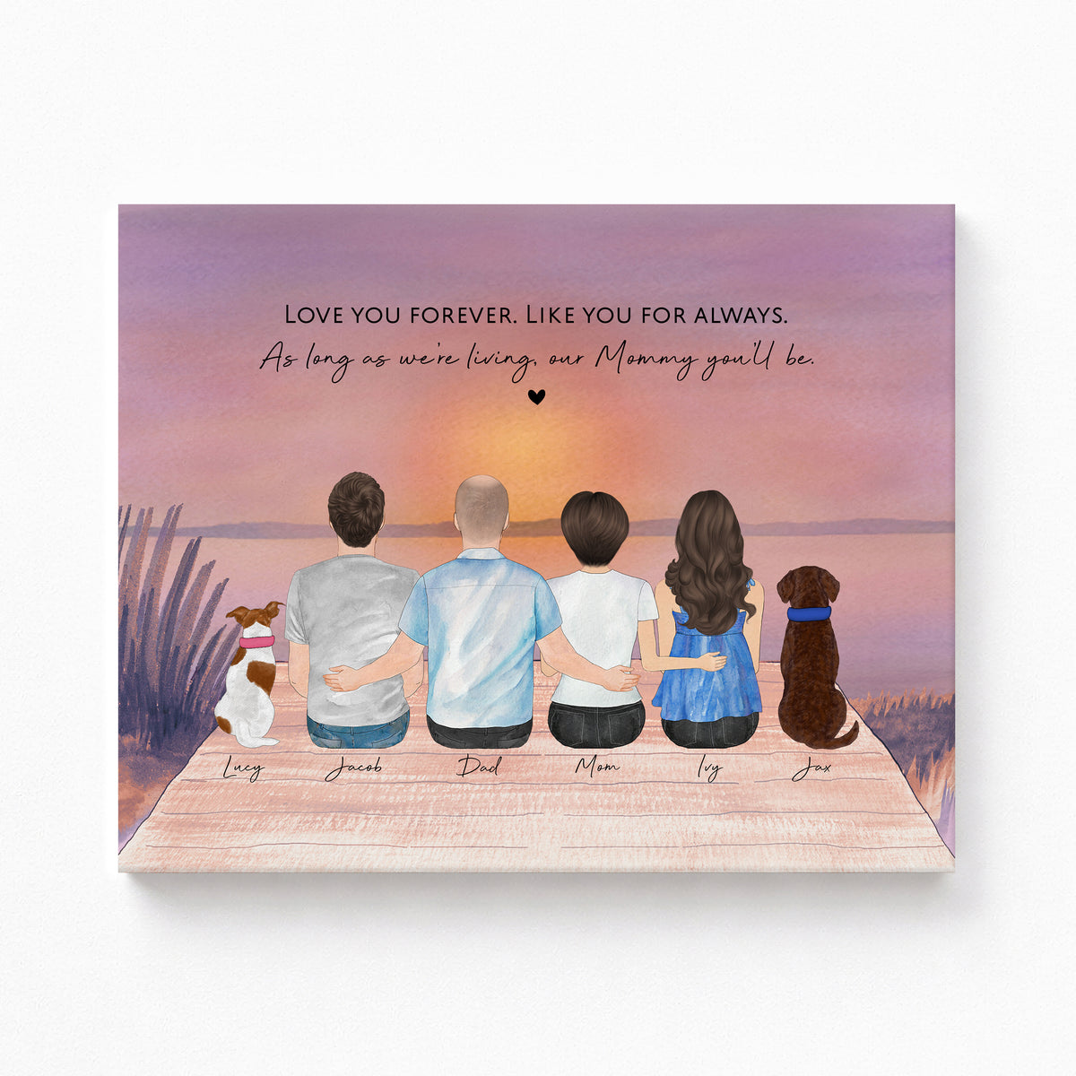 Custom Family Lake Sunset Portrait