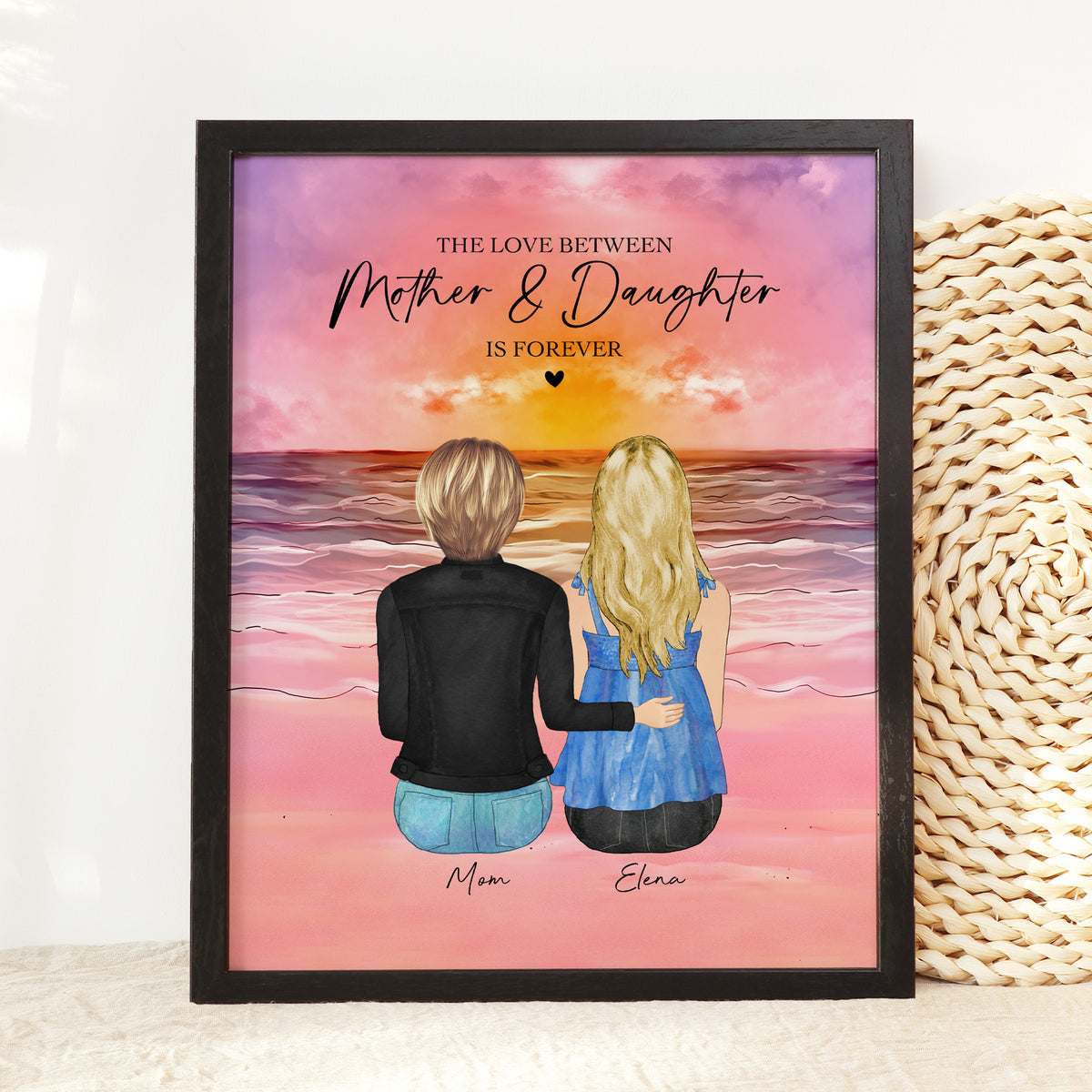 Mother Daughter Beach Sunset Portrait | Gift from Daughter