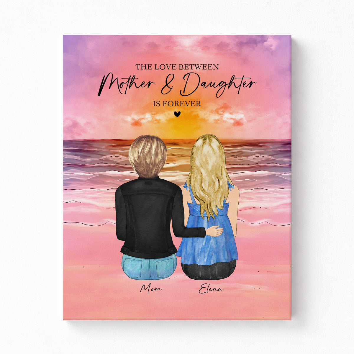 Mother Daughter Beach Sunset Portrait | Gift from Daughter
