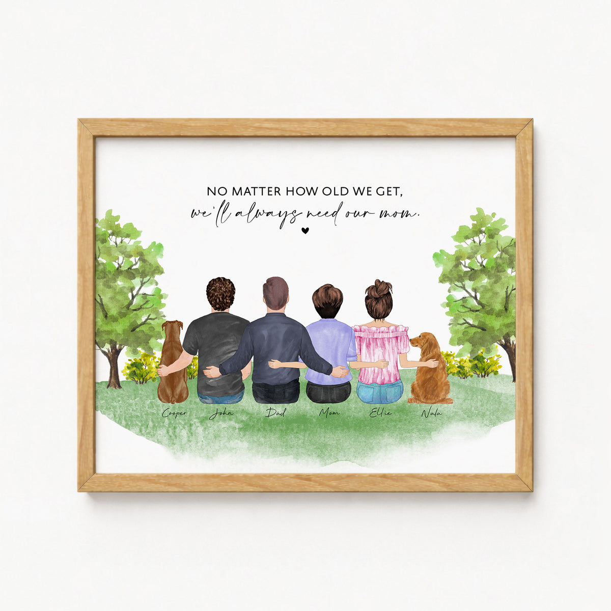 Custom Mom & Family Portrait | Personalized Gift for Mom